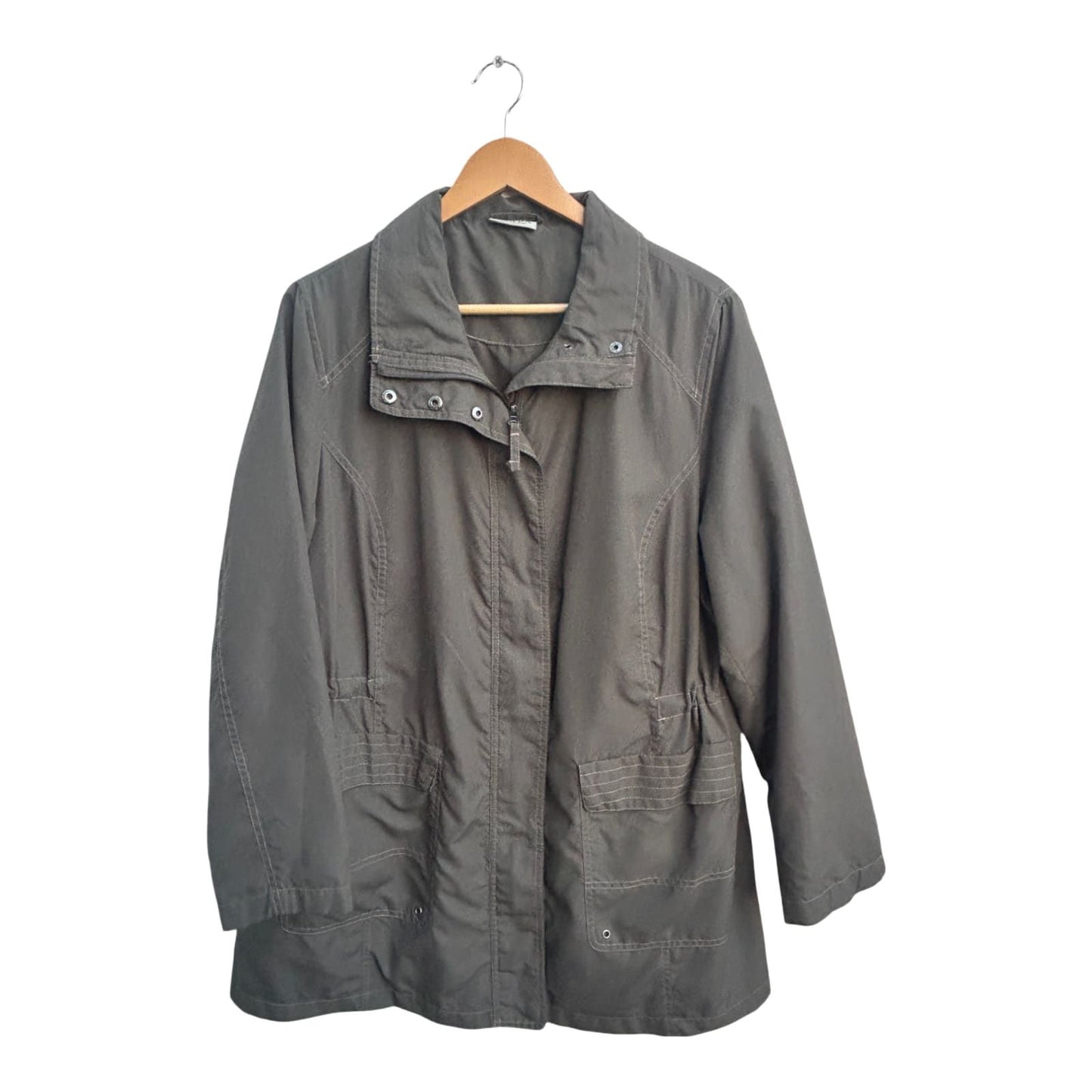 Canda Damen Jacke Gr L Khaki leicht gefüttert Übergangsjacke Freizeit klassisch