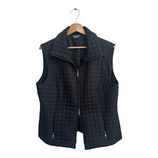 Adagio Weste Damen Gr 44 Schwarz Steppweste Zipper Elegant Poly Übergangszeit