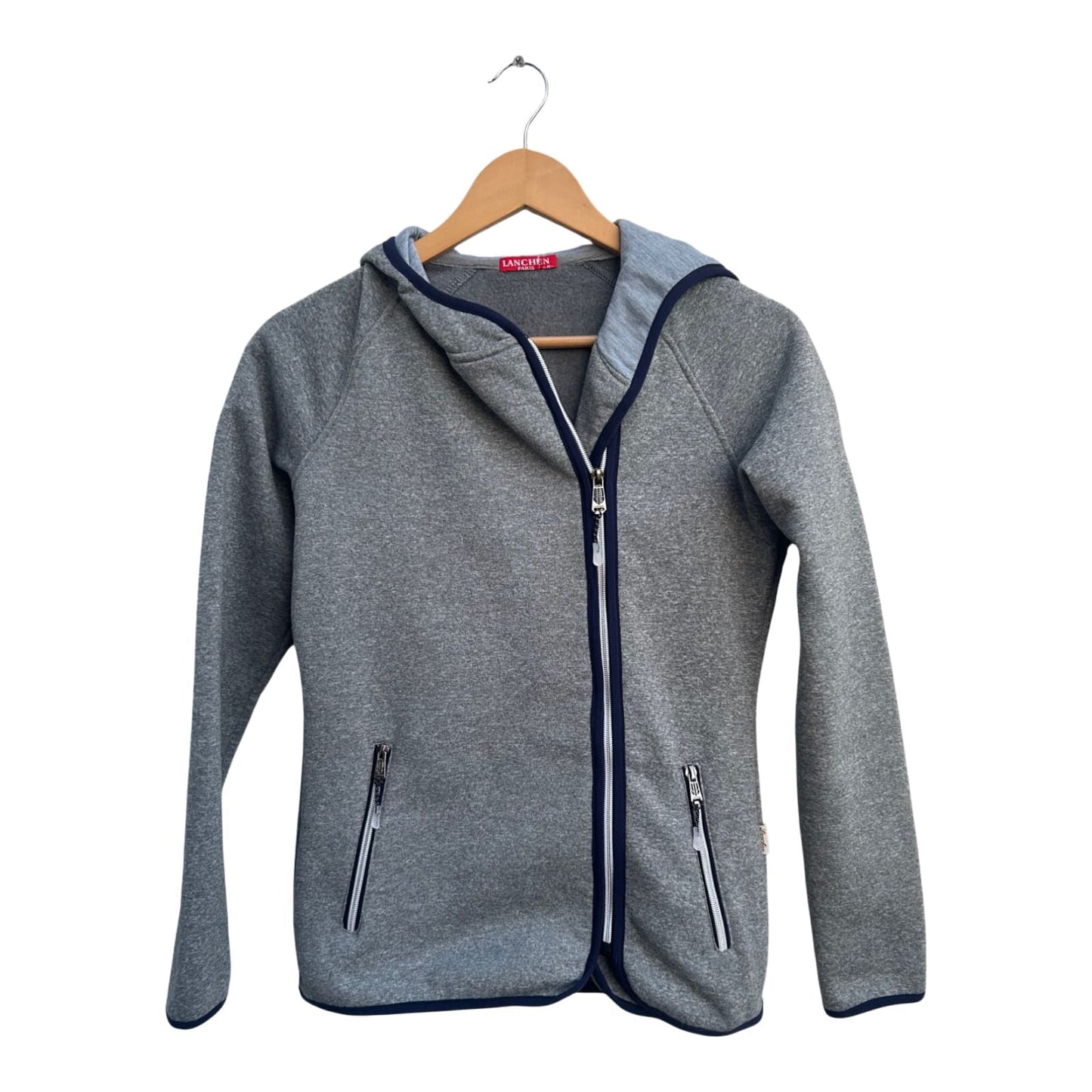 Lanchen Paris Damen Kapuzenjacke Hoodie Stil Gr S Grau Baumwollmix Sportlich