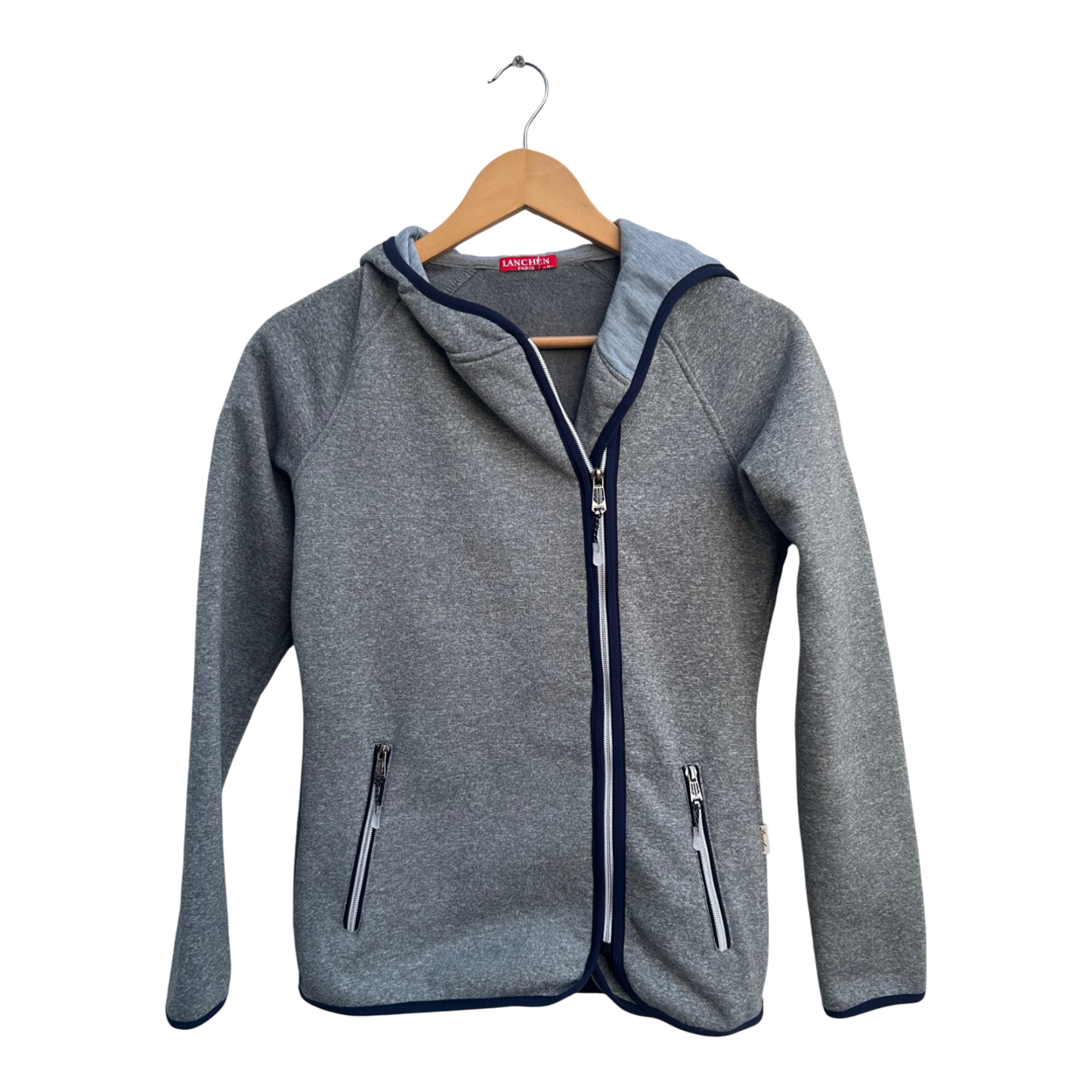 Lanchen Paris Damen Kapuzenjacke Hoodie Stil Gr S Grau Baumwollmix Sportlich