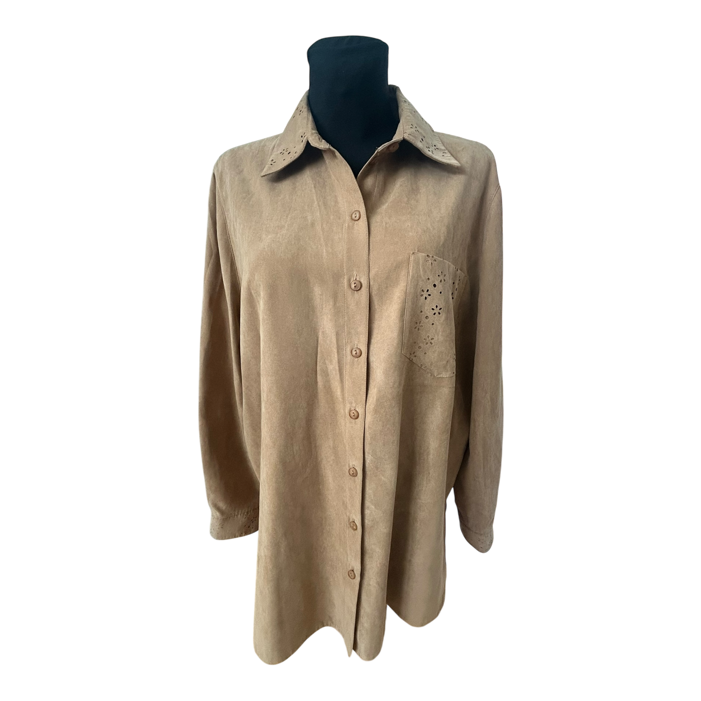 My Line Bluse Damen Gr 46 Beige Langarm Hemdbluse Elegant Klassisch