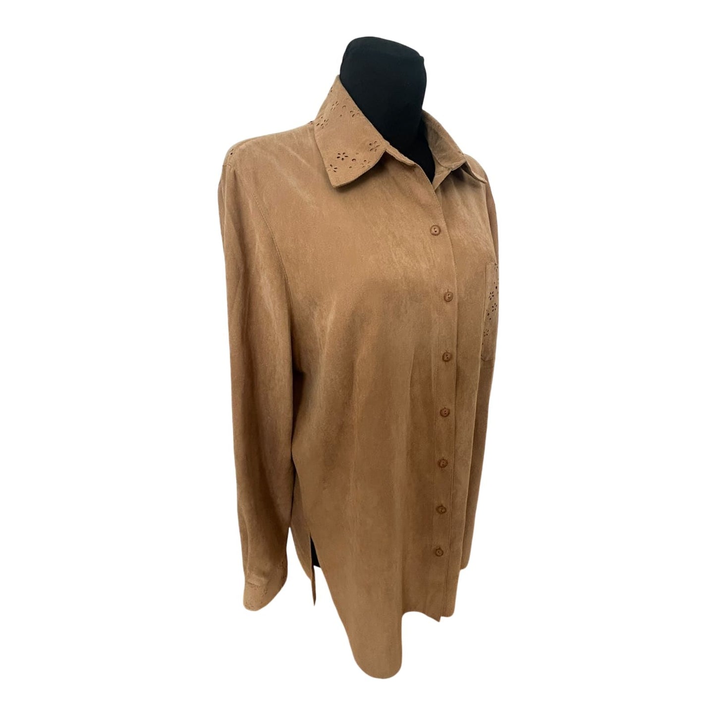 My Line Bluse Damen Gr 46 Beige Langarm Hemdbluse Elegant Klassisch
