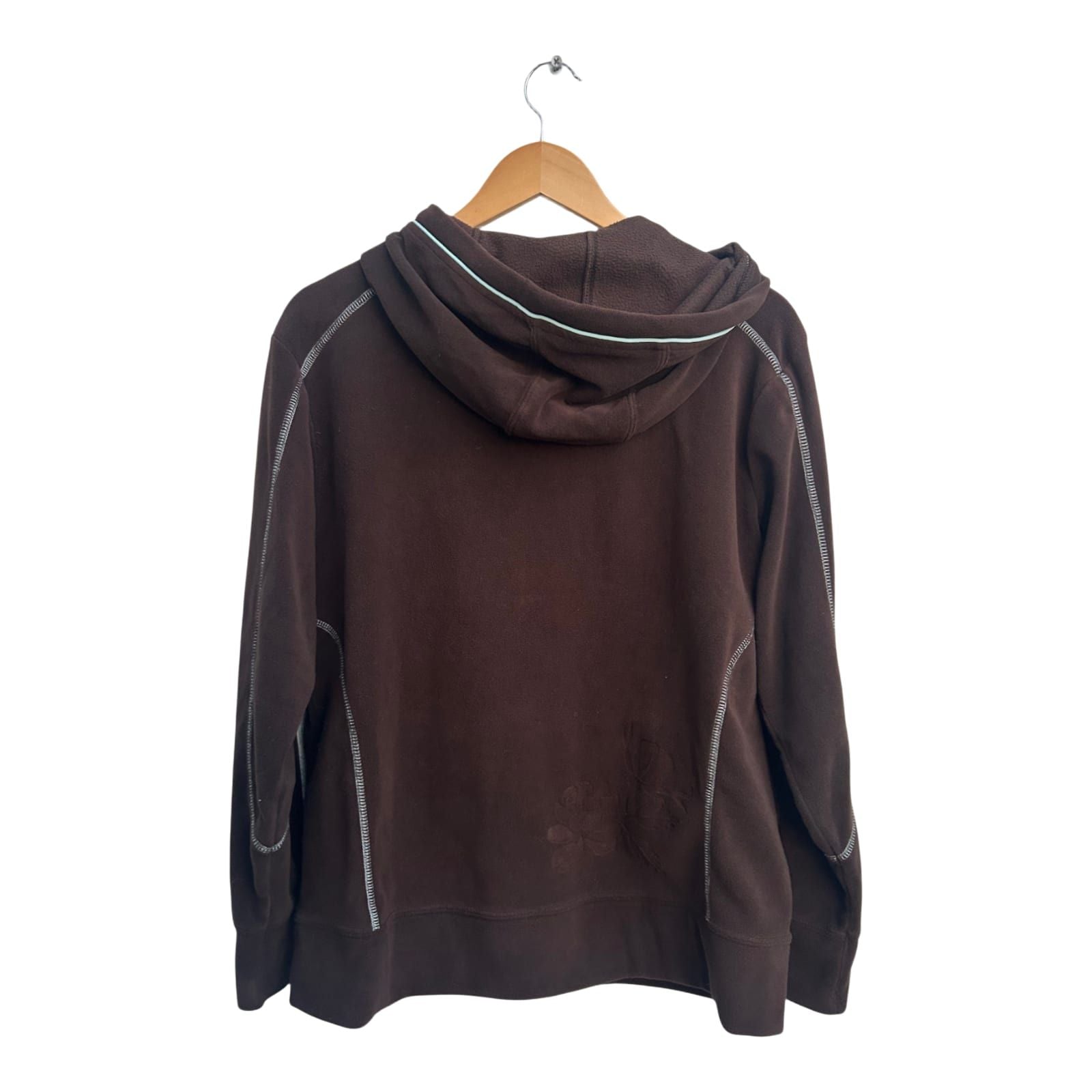 Rodeo Damen Fleecejacke Hoodie Gr L Braun Flauschig Warm Kapuzenjacke Freizeit