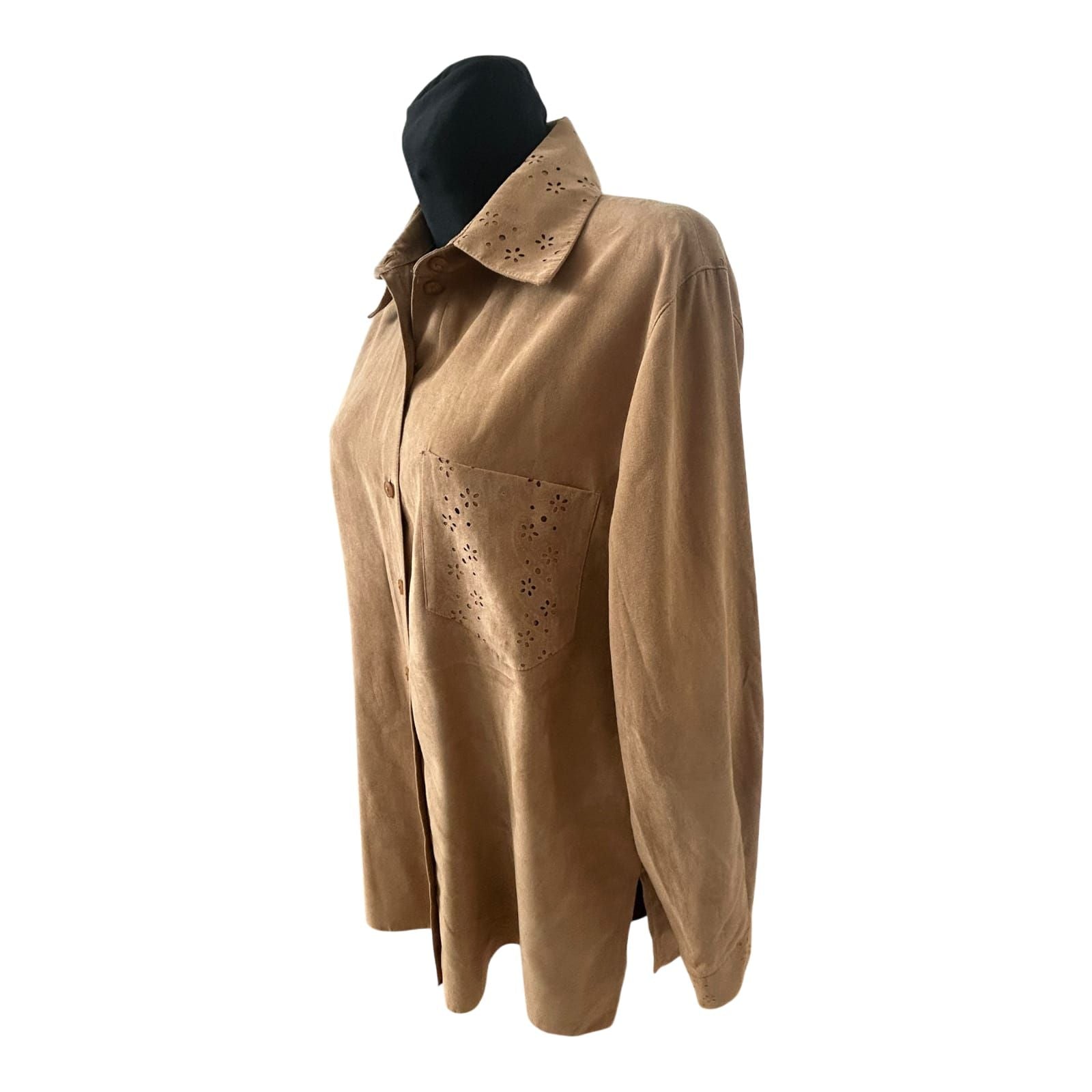My Line Bluse Damen Gr 46 Beige Langarm Hemdbluse Elegant Klassisch