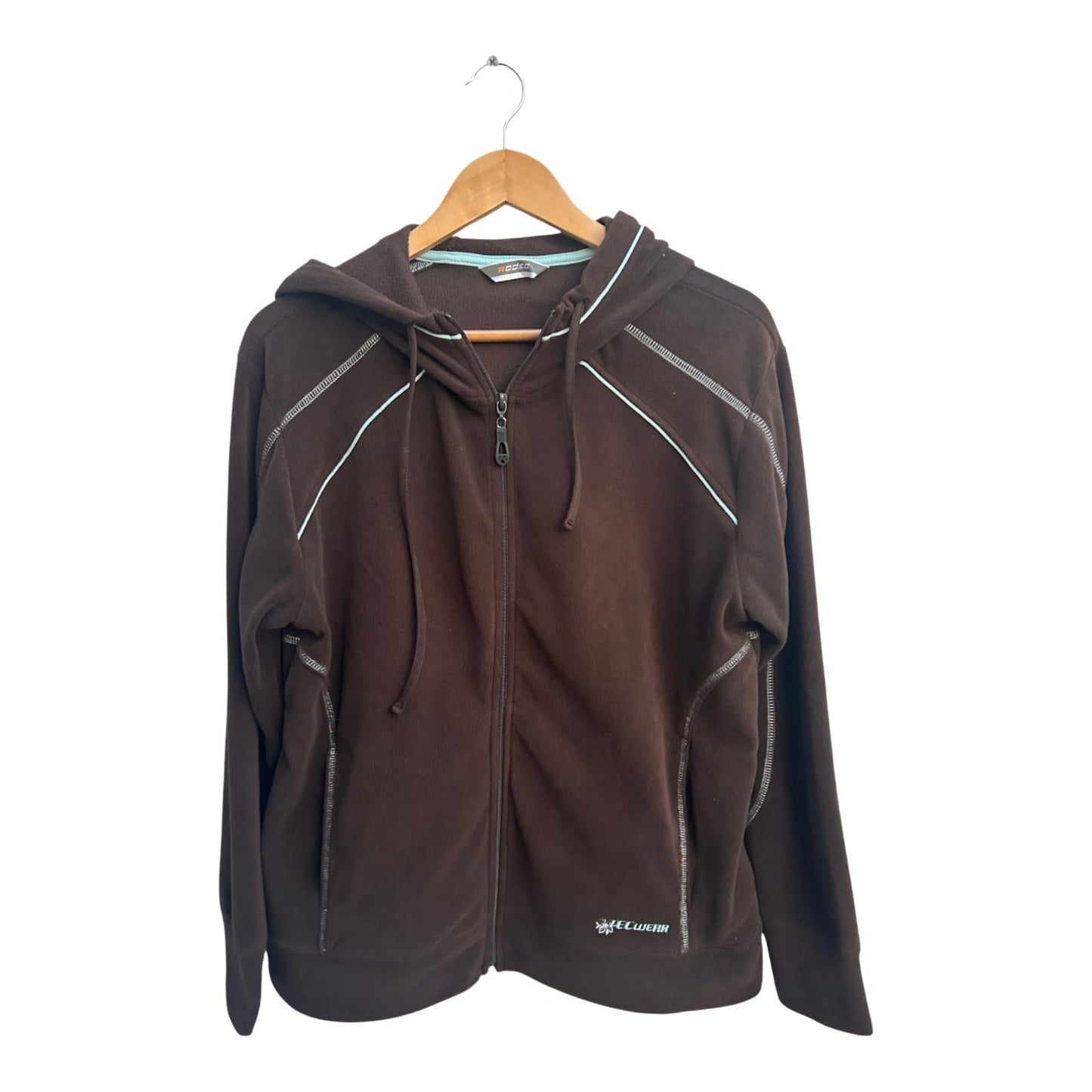 Rodeo Damen Fleecejacke Hoodie Gr L Braun Flauschig Warm Kapuzenjacke Freizeit