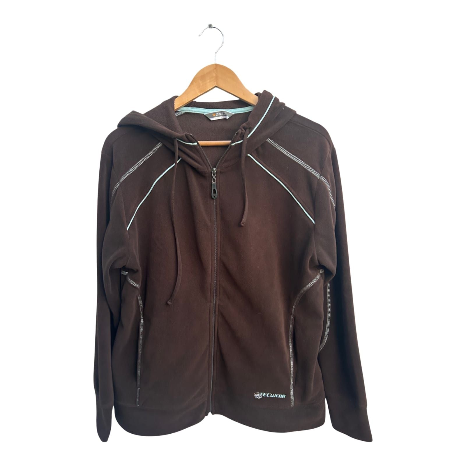 Rodeo Damen Fleecejacke Hoodie Gr L Braun Flauschig Warm Kapuzenjacke Freizeit