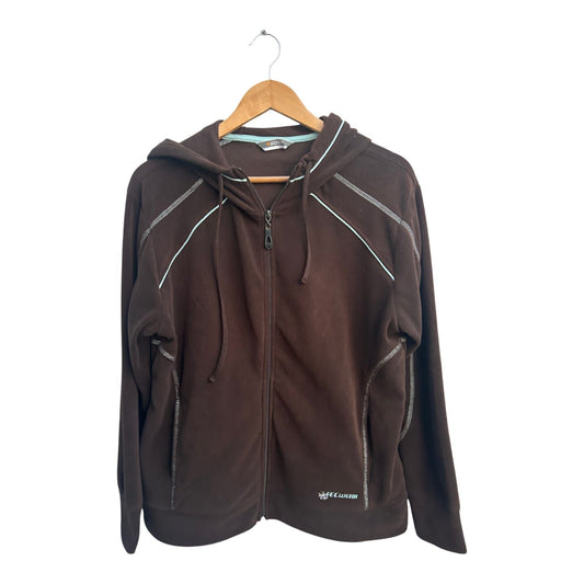 Rodeo Damen Fleecejacke Hoodie Gr L Braun Flauschig Warm Kapuzenjacke Freizeit
