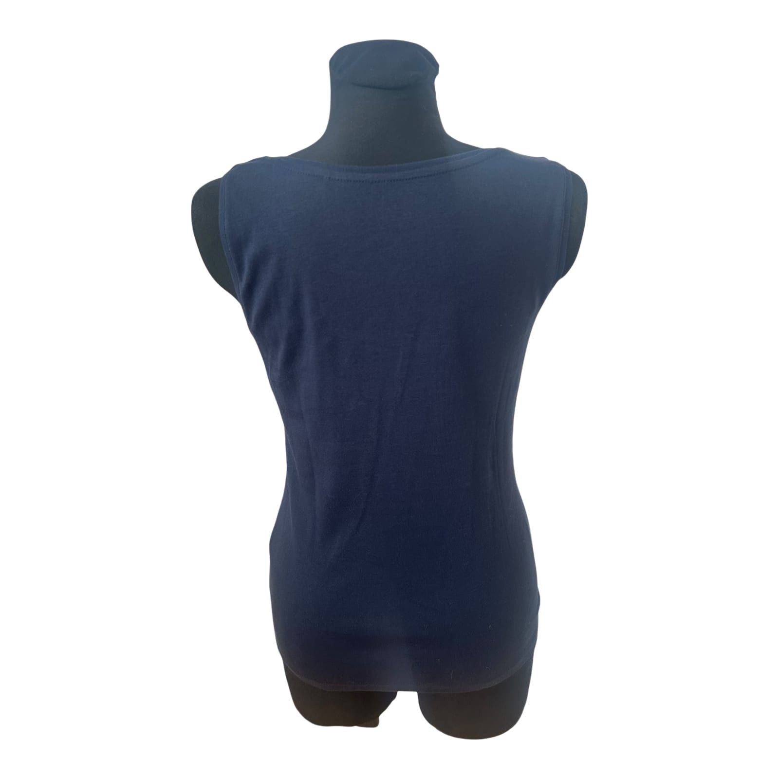 Marc Adam Damen Top Gr 40 Blau Bio Baumwolle Basic Modell Silke