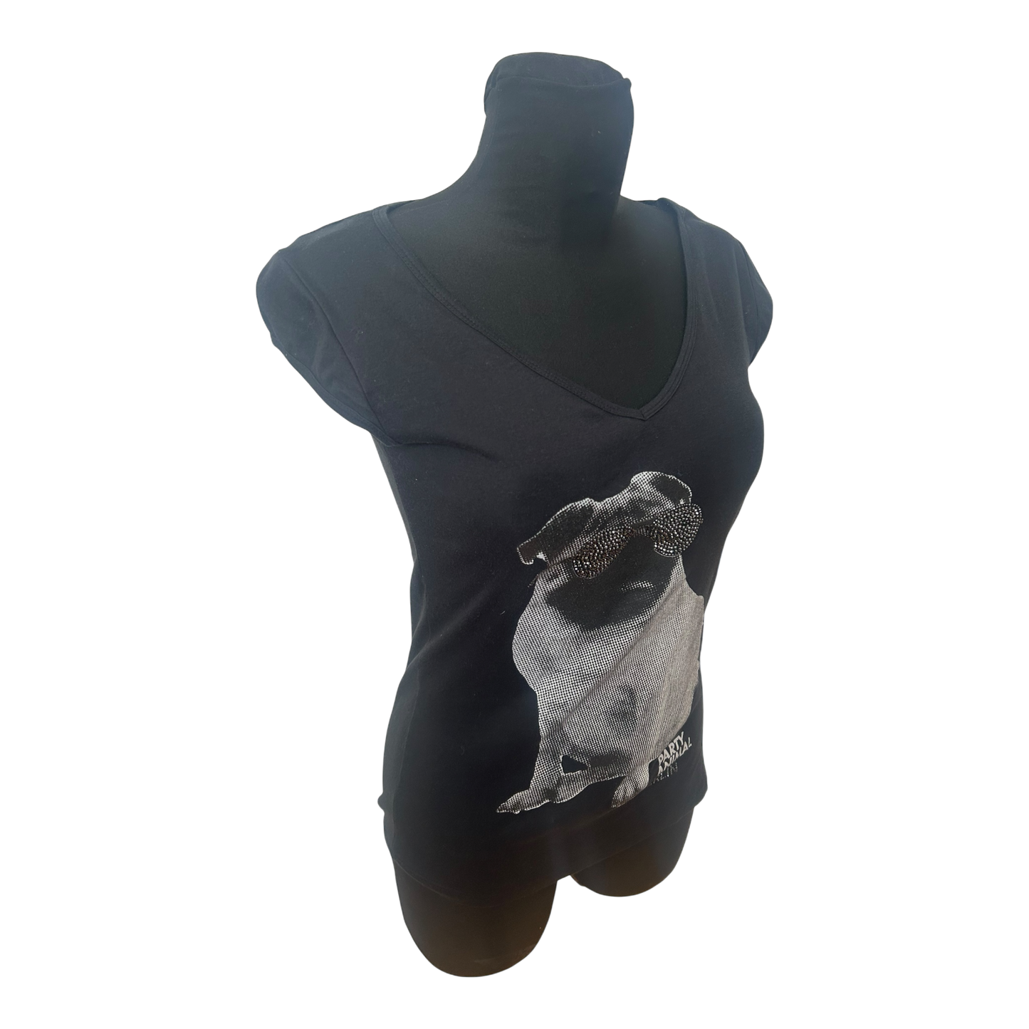 Look54 Hauptstadtrocker Berlin Shirt Mops Strass Schwarz Gr L