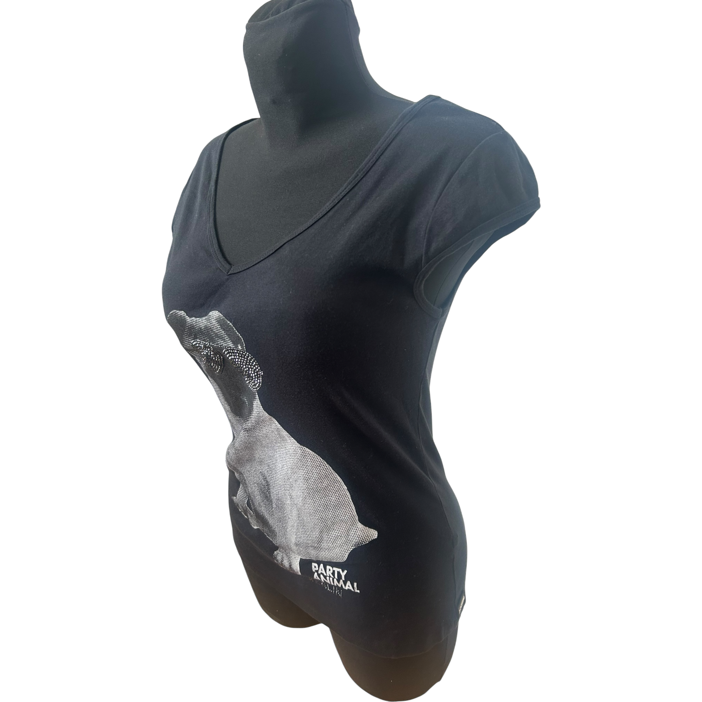 Look54 Hauptstadtrocker Berlin Shirt Mops Strass Schwarz Gr L