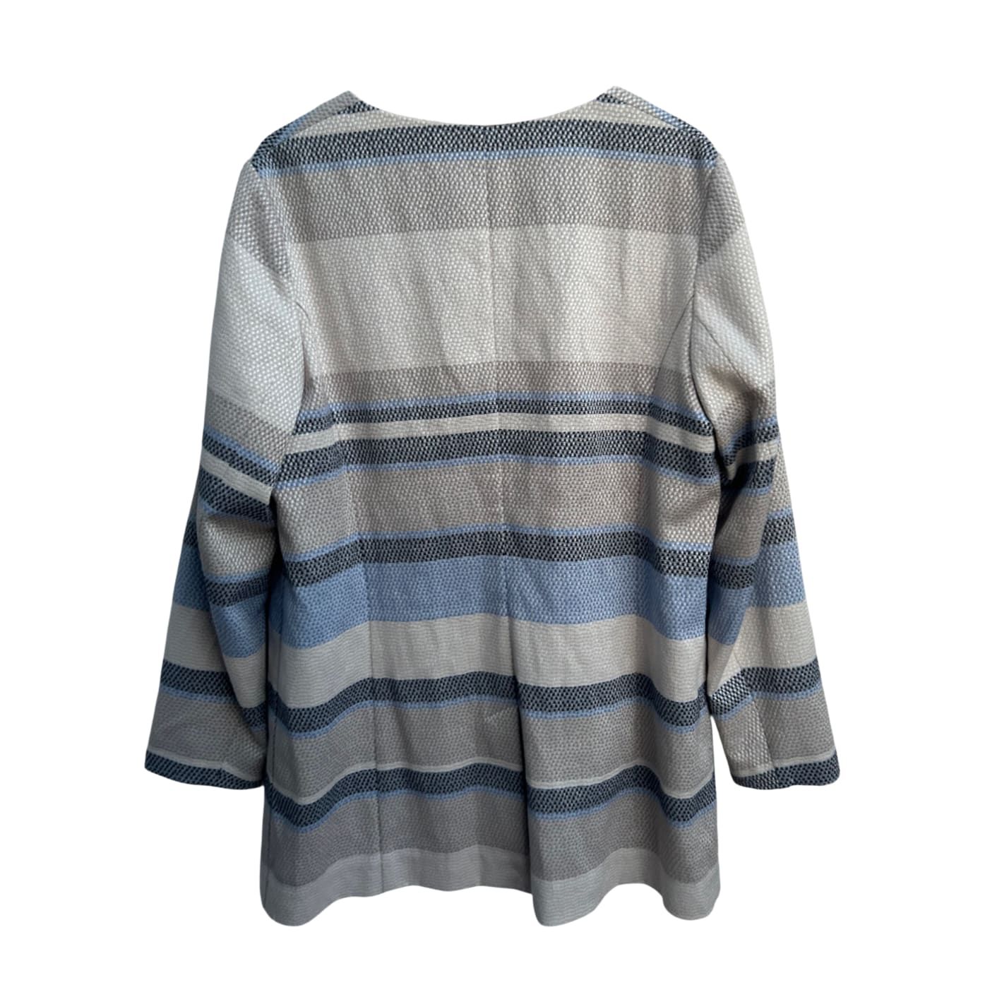Bianca Mantel Damen Gr 46 Beige Blau Gestreift Übergang Elegant Teilgefüttert