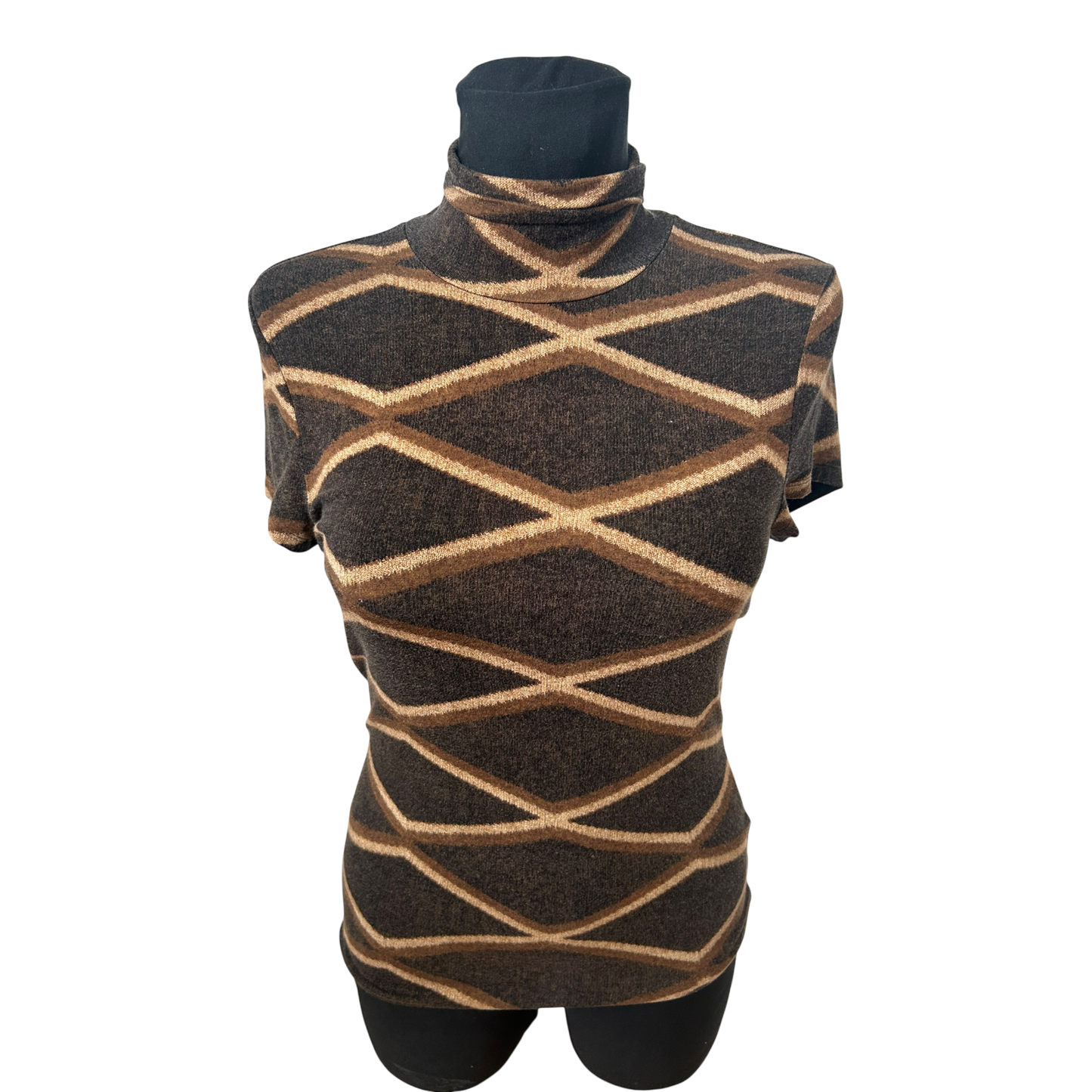 Ralph Lauren Damen Shirt Braun Rollkragen Kurzarm Größe M