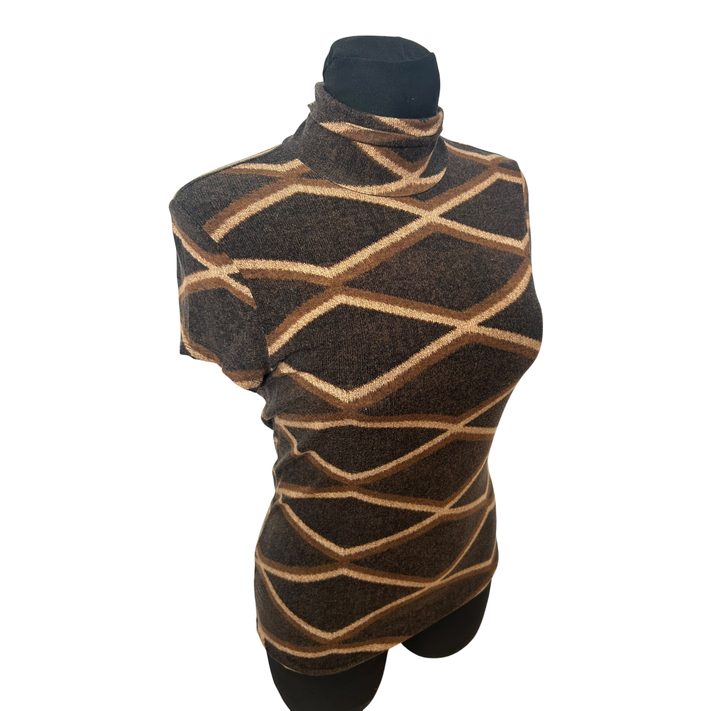 Ralph Lauren Damen Shirt Braun Rollkragen Kurzarm Größe M