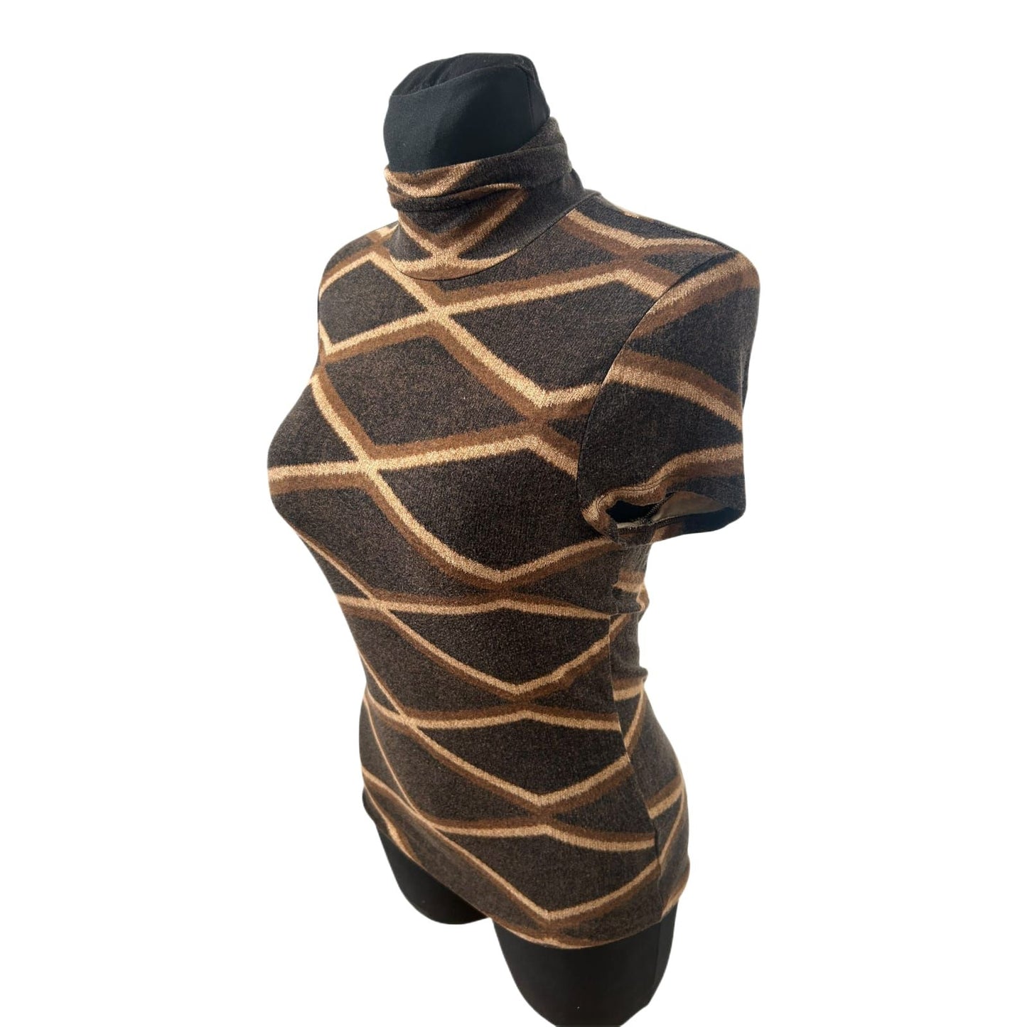 Ralph Lauren Damen Shirt Braun Rollkragen Kurzarm Größe M