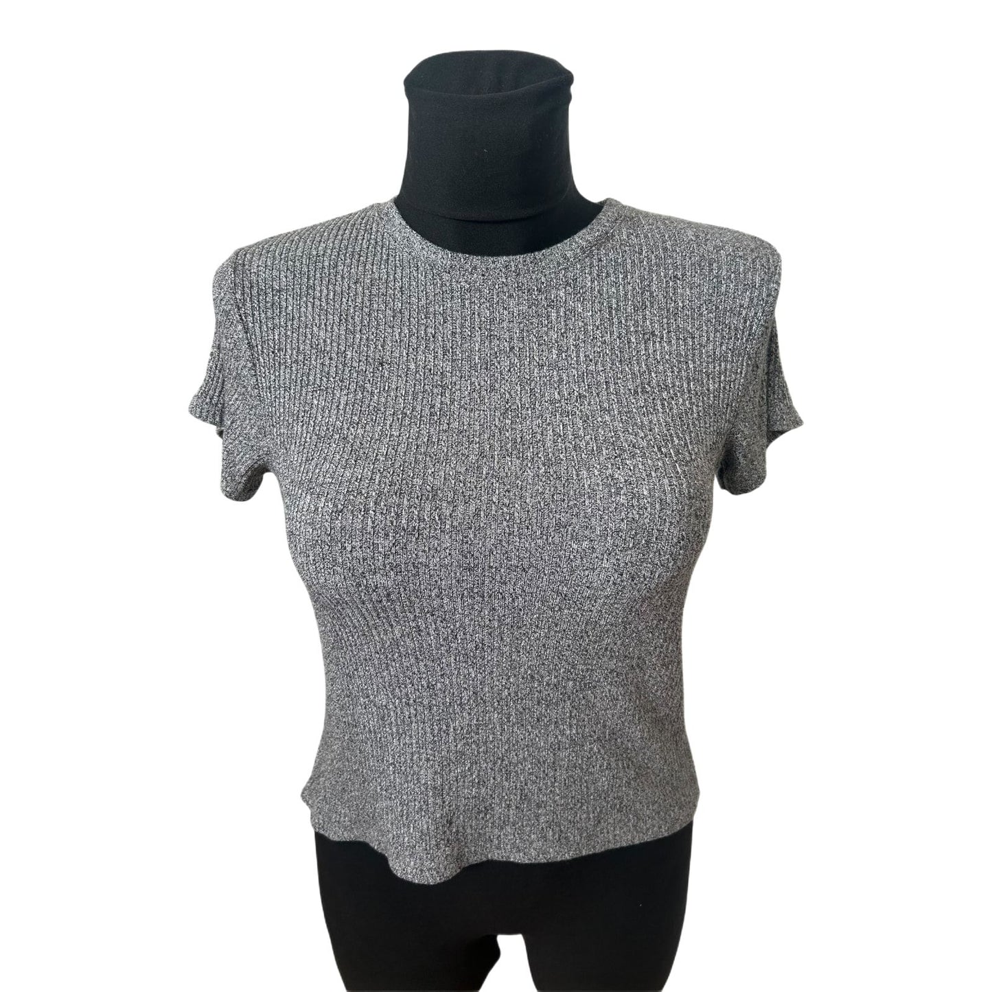 Brandy Melville Damen Top Grau Ripp One Size Sommer Stretch Basic
