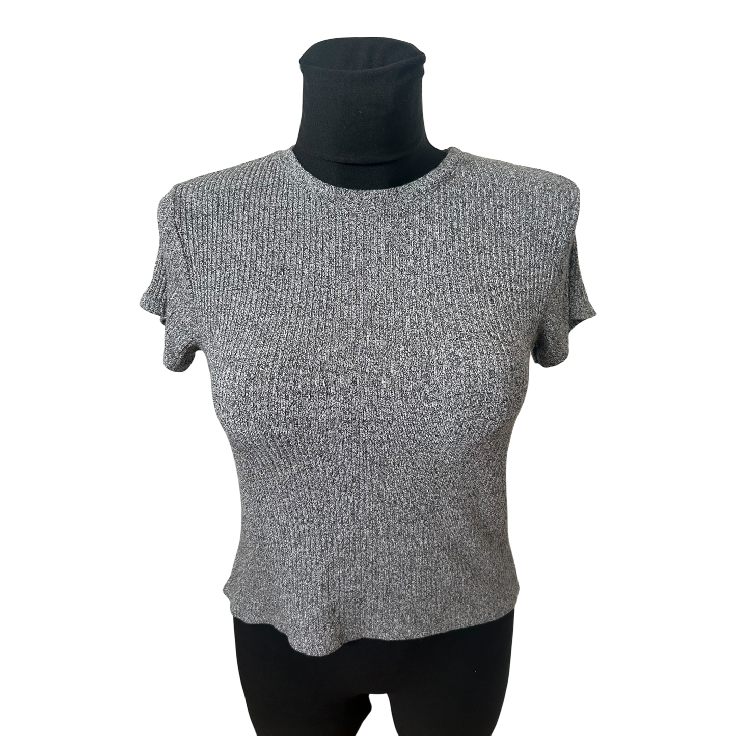 Brandy Melville Damen Top Grau Ripp One Size Sommer Stretch Basic