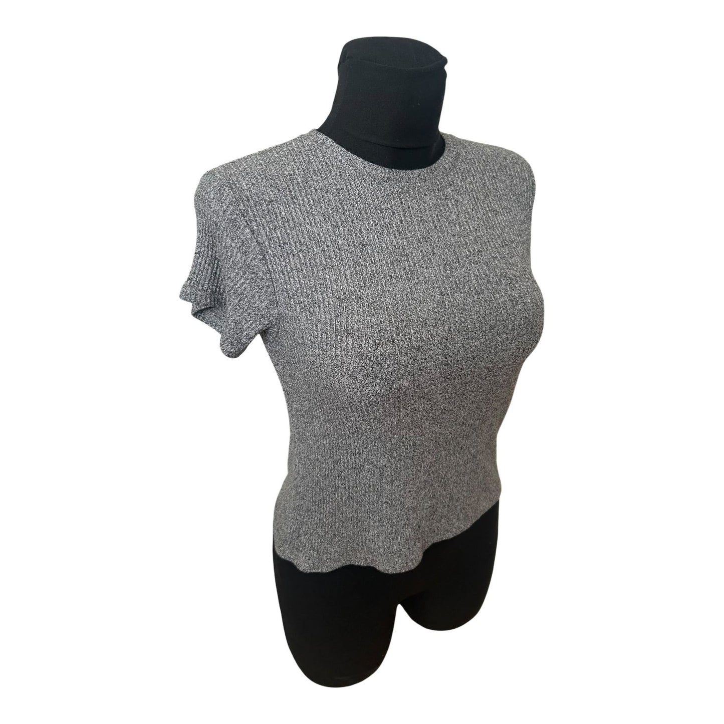 Brandy Melville Damen Top Grau Ripp One Size Sommer Stretch Basic
