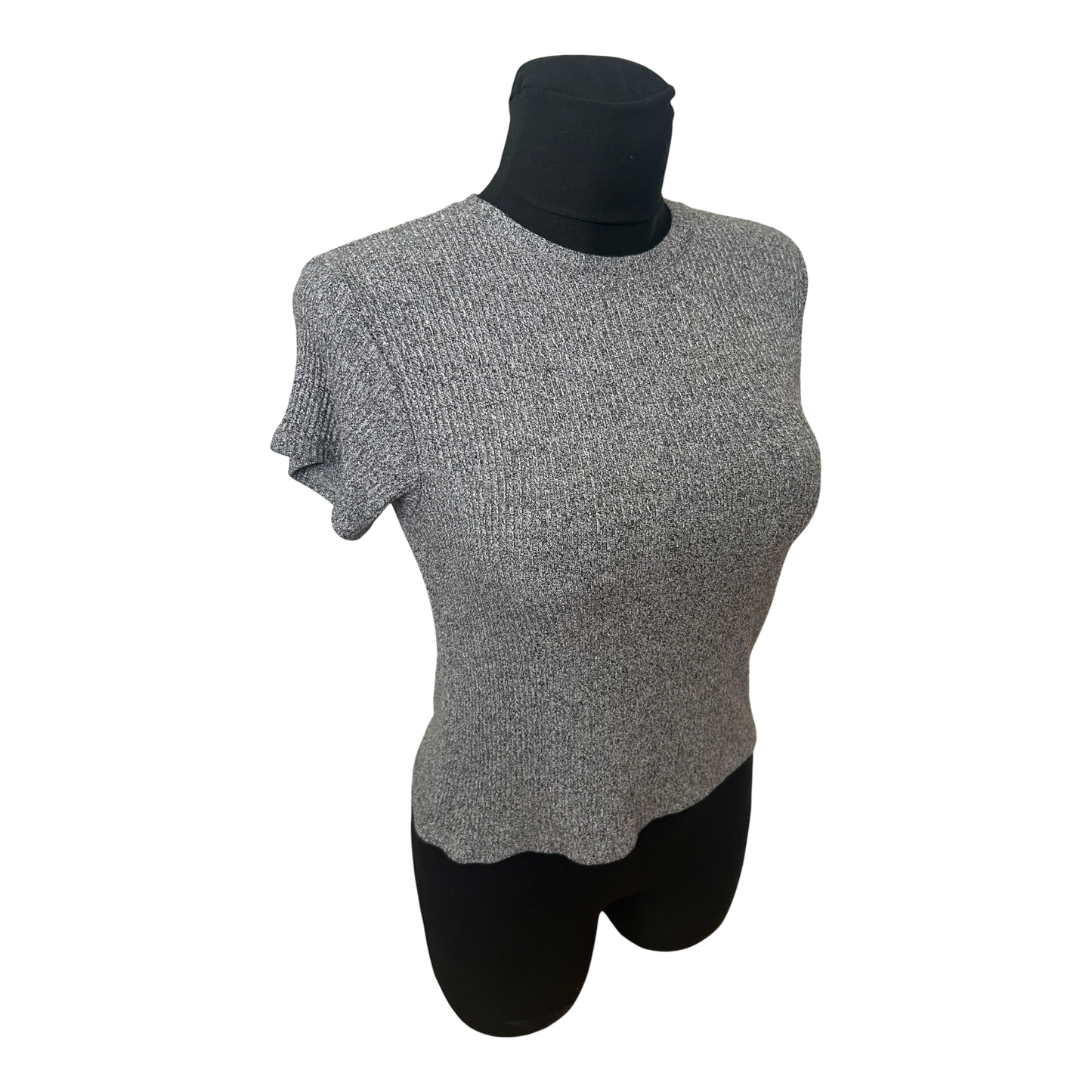 Brandy Melville Damen Top Grau Ripp One Size Sommer Stretch Basic