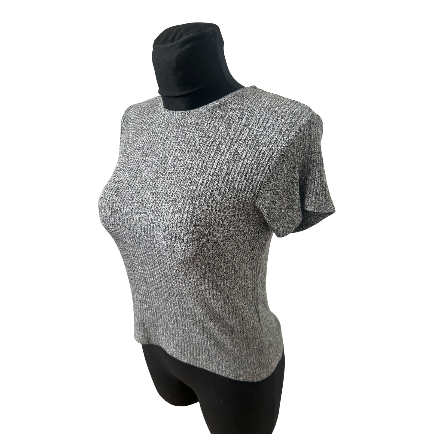 Brandy Melville Damen Top Grau Ripp One Size Sommer Stretch Basic