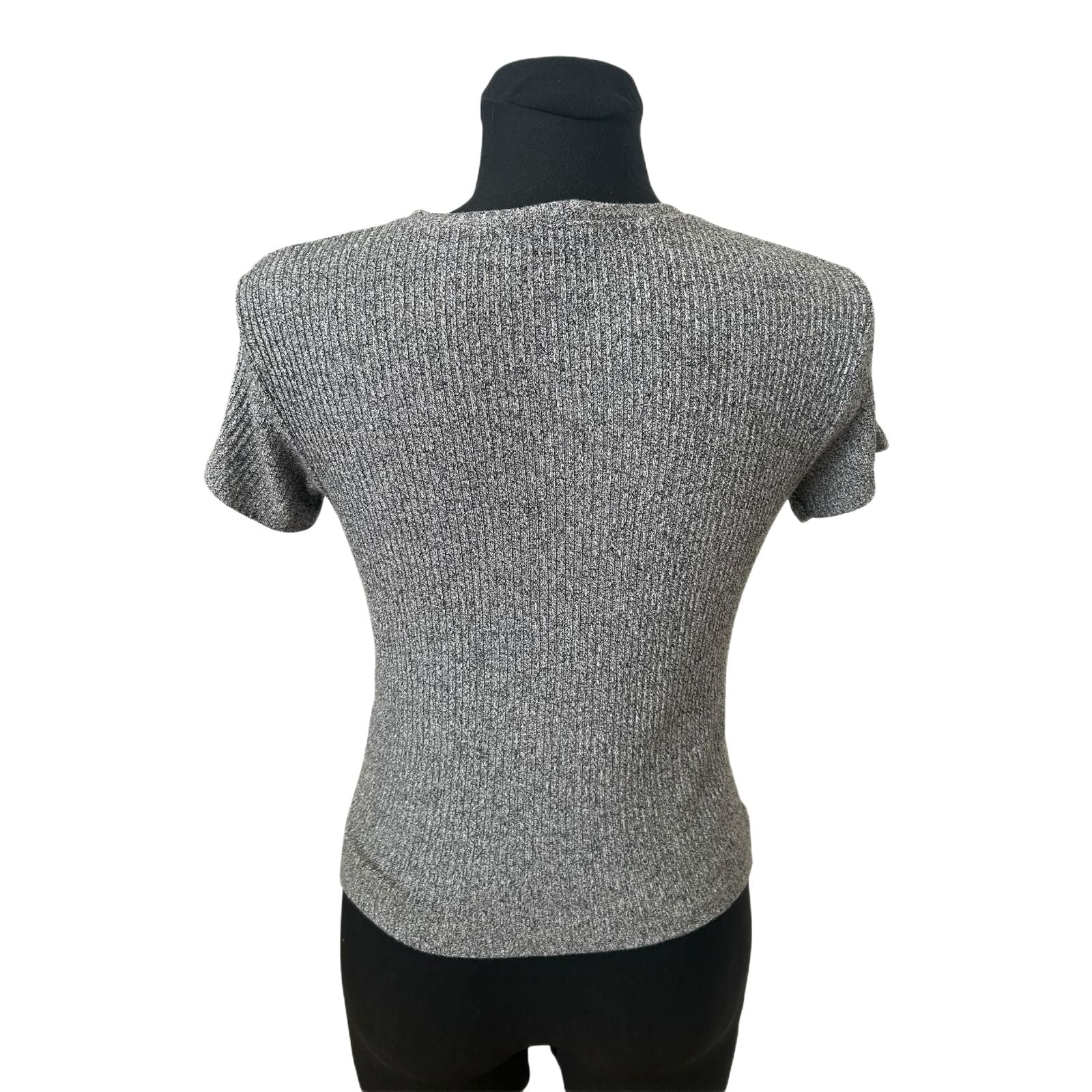 Brandy Melville Damen Top Grau Ripp One Size Sommer Stretch Basic