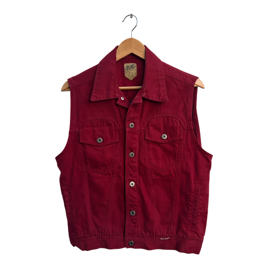 Balins Jeans Company Weste Damen 164 M Rot Denim Baumwolle Vintage Ärmellos