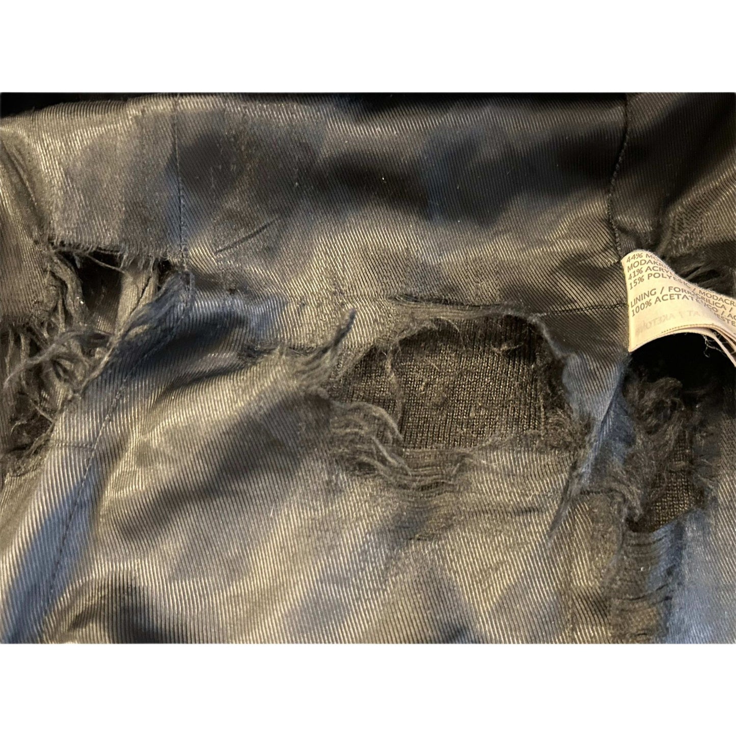 Mango Suit Damen Mantel Gr XS Schwarz Kunstpelz Flauschig Elegant Warm Mit Futter