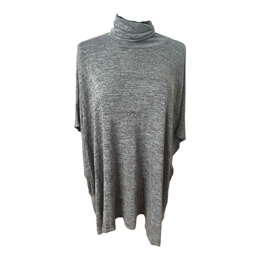 Apricot Damen Oversize Shirt Gr L Rollkragen Cape Poncho Viskose Stretch