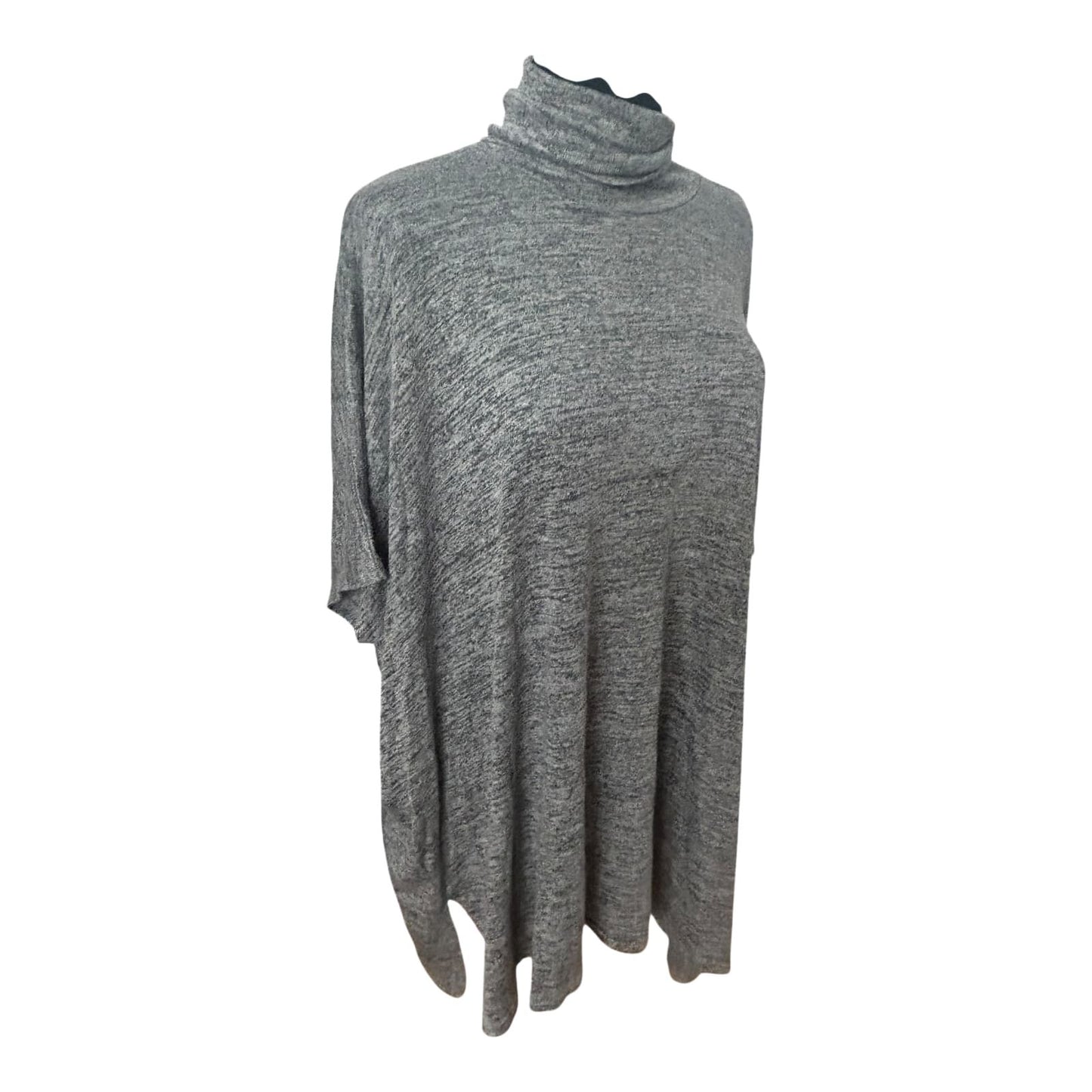 Apricot Damen Oversize Shirt Gr L Rollkragen Cape Poncho Viskose Stretch