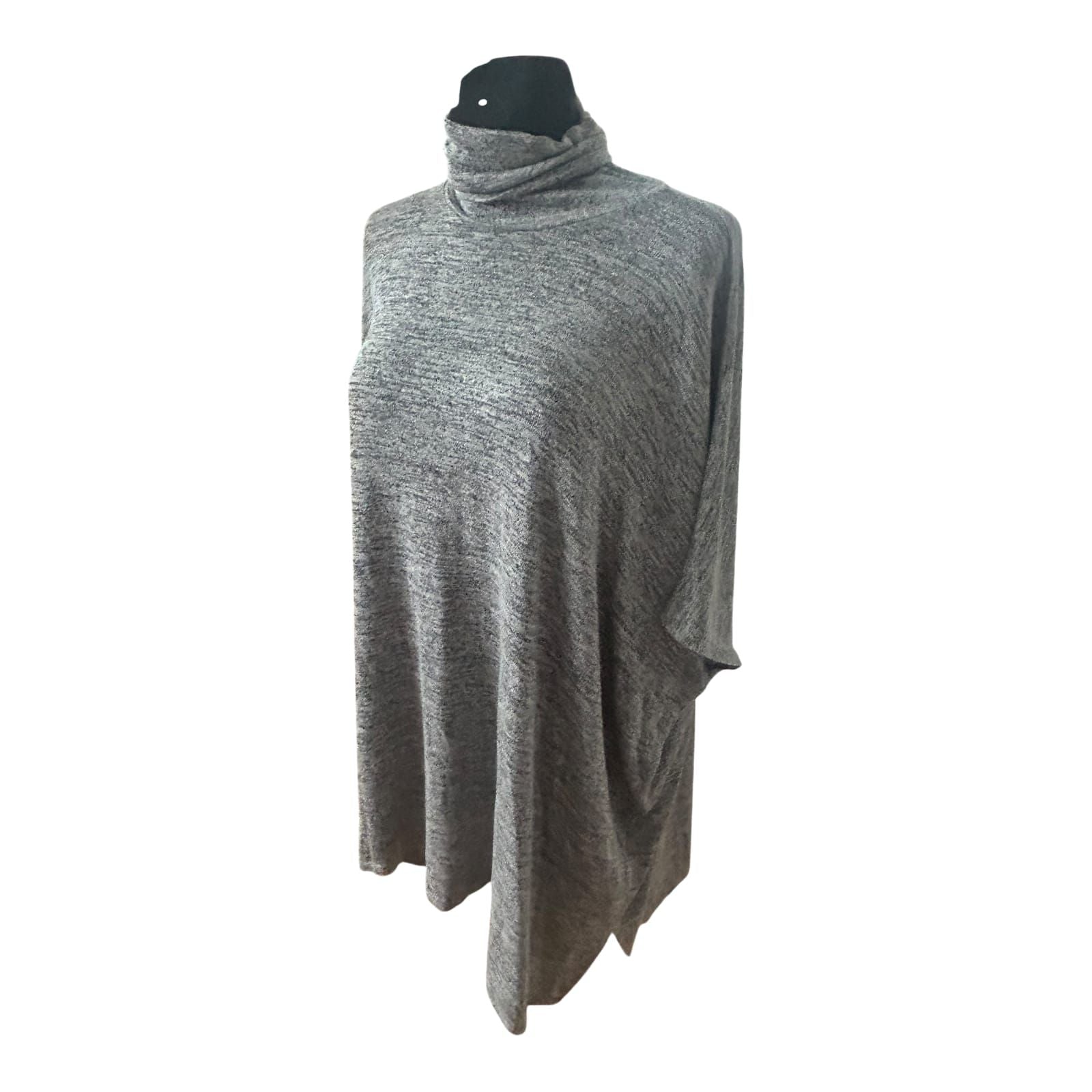 Apricot Damen Oversize Shirt Gr L Rollkragen Cape Poncho Viskose Stretch