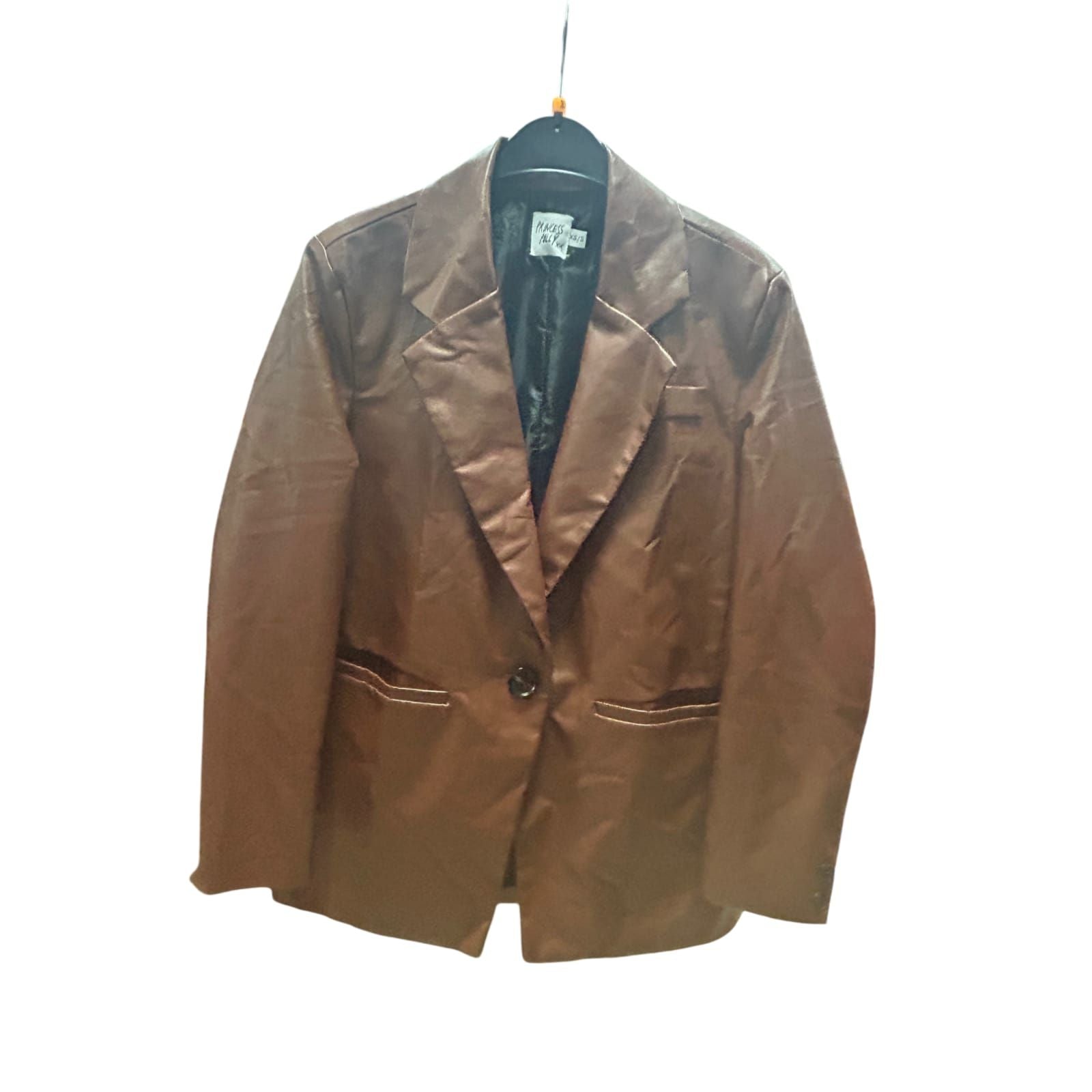 🔥 Princess Polly Blazer XS – Kunstleder Braun, Trendy