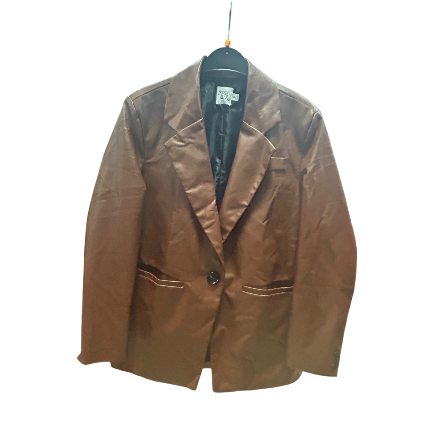 🔥 Princess Polly Blazer XS – Kunstleder Braun, Trendy