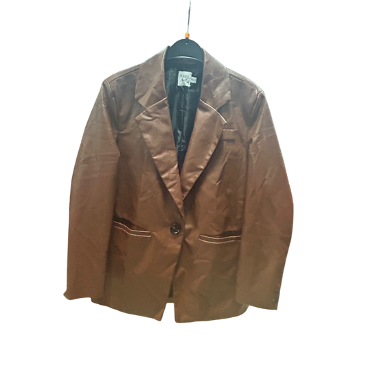 🔥 Princess Polly Blazer XS – Kunstleder Braun, Trendy