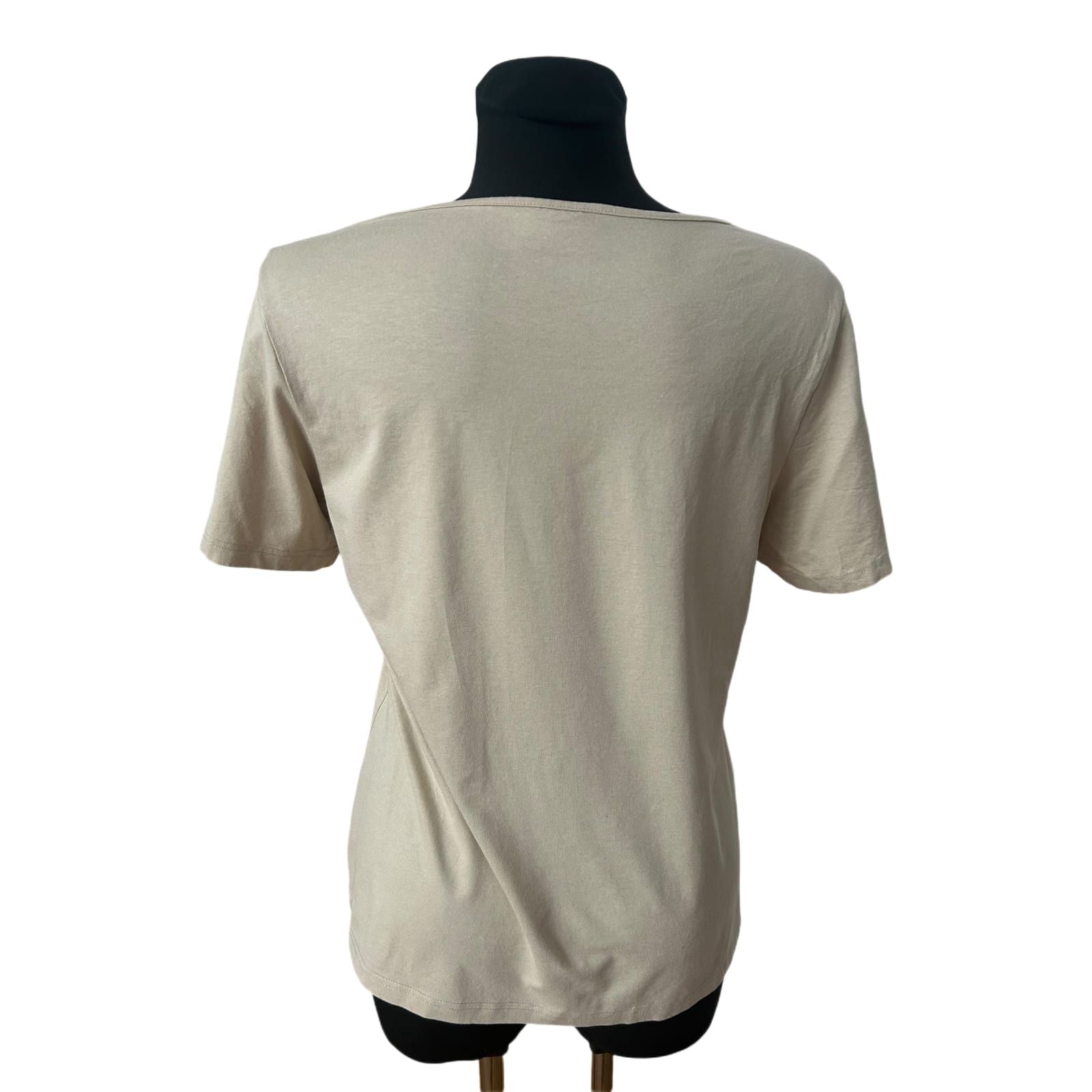 H. Moser Damen Trachtenshirt Gr M Beige Viskose Stretch Rundhals