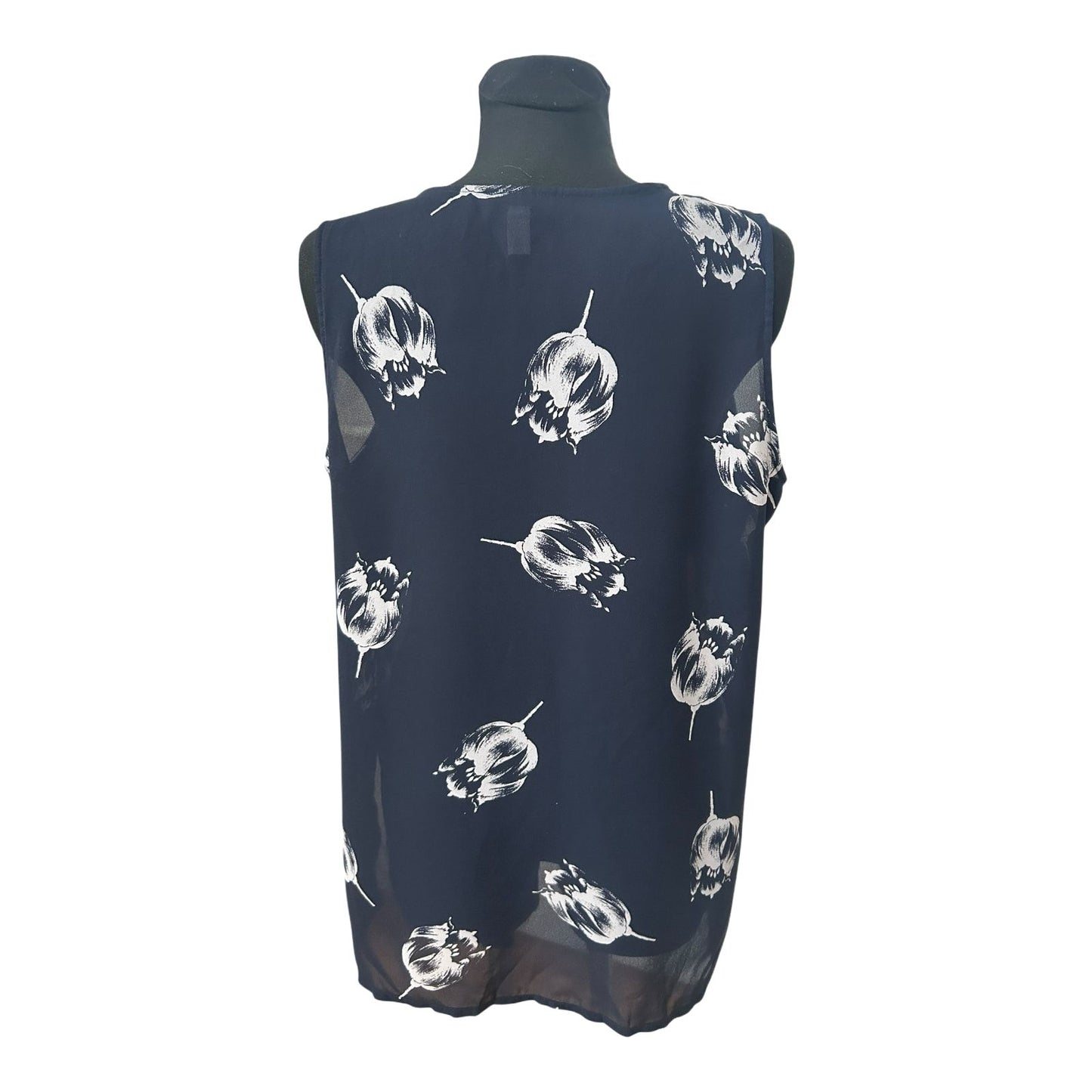 Apart Damen Bluse Gr 46 Blau Transparent Blumenprint Bindung Elegant Chic