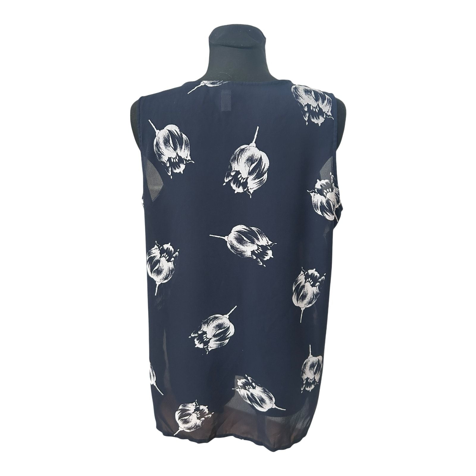 Apart Damen Bluse Gr 46 Blau Transparent Blumenprint Bindung Elegant Chic