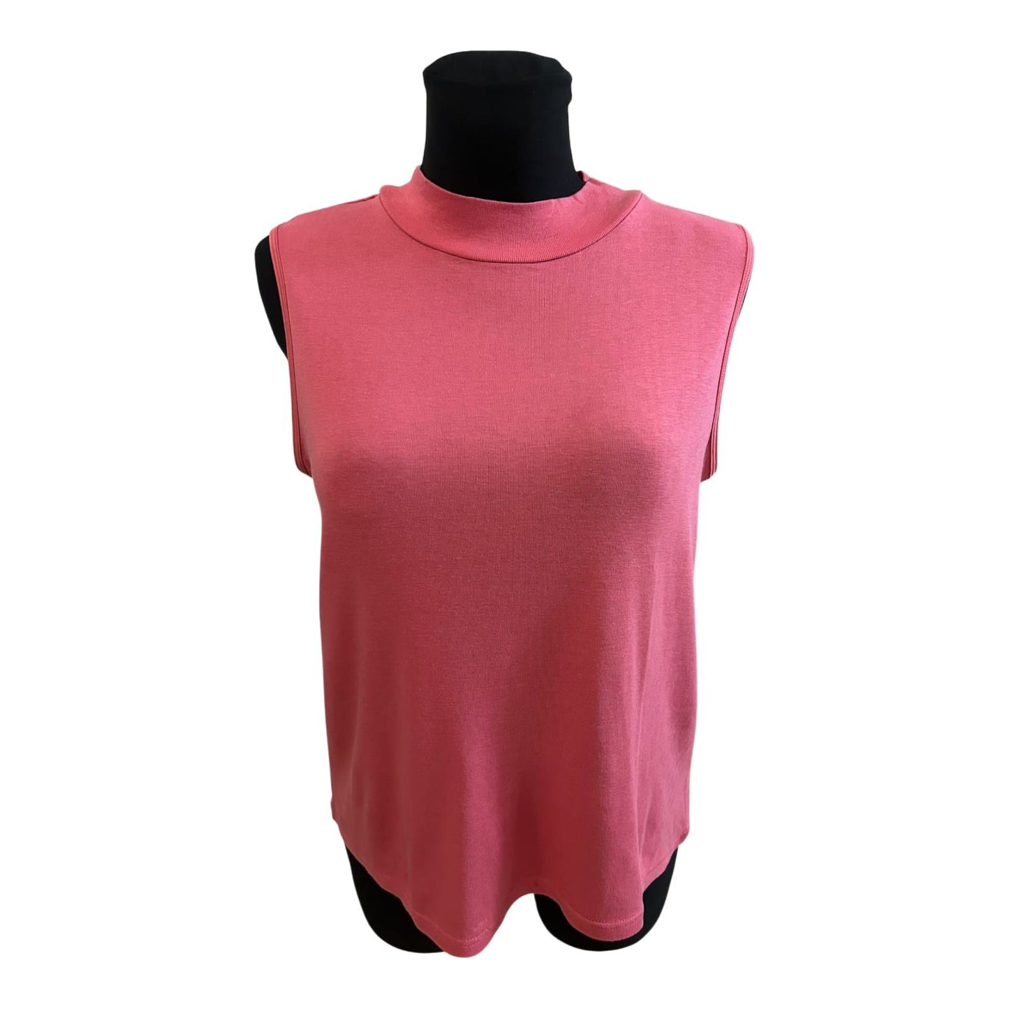 Harmony Top Damen Gr 40 Rosa Stehkragen Baumwolle Viskose Sommer Elegant