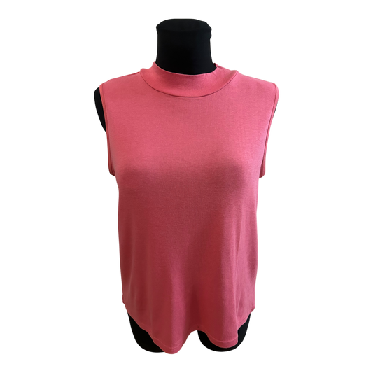 Harmony Top Damen Gr 40 Rosa Stehkragen Baumwolle Viskose Sommer Elegant