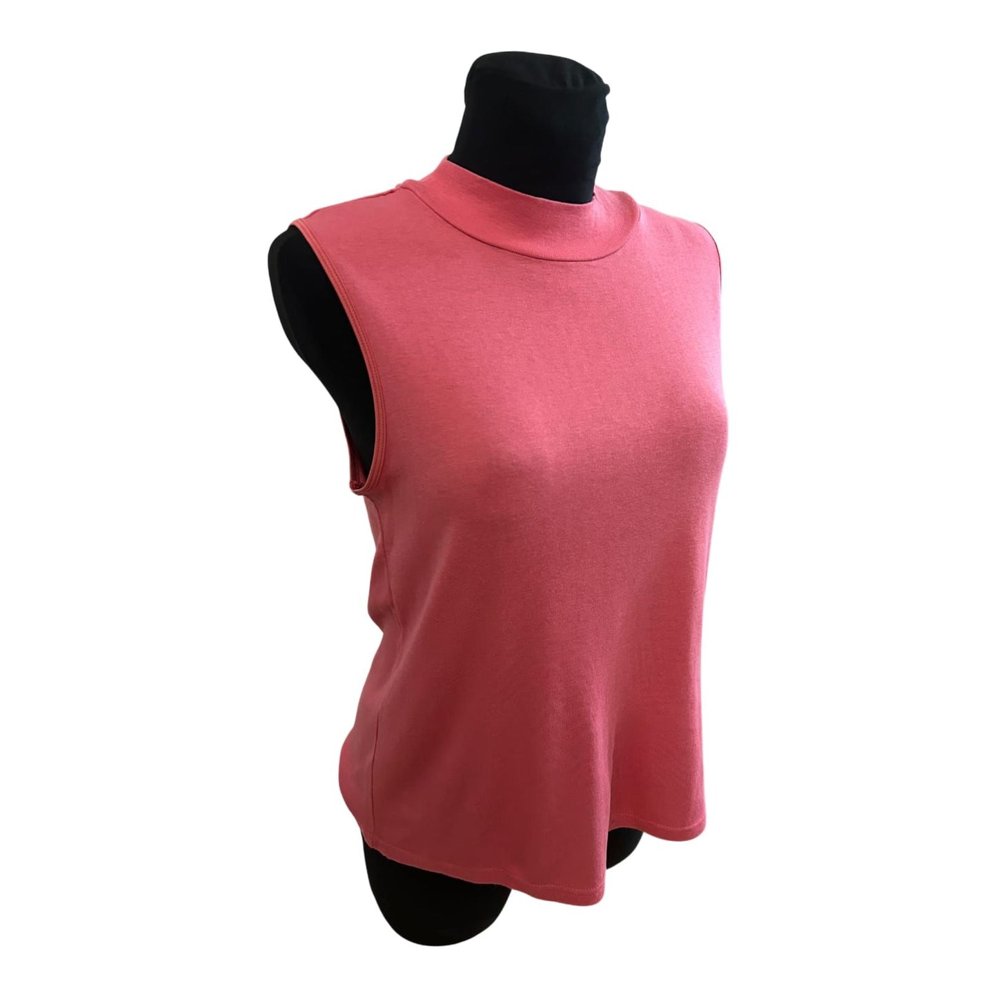 Harmony Top Damen Gr 40 Rosa Stehkragen Baumwolle Viskose Sommer Elegant