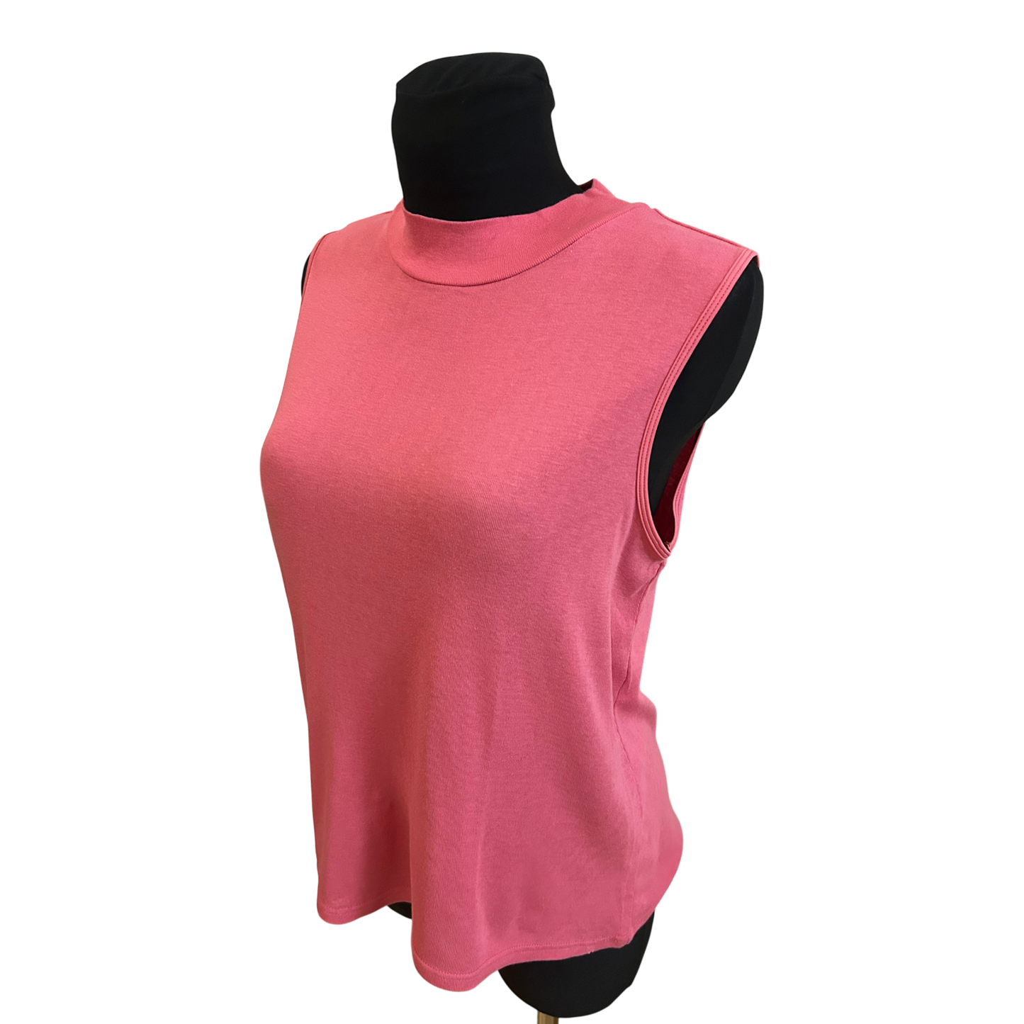 Harmony Top Damen Gr 40 Rosa Stehkragen Baumwolle Viskose Sommer Elegant