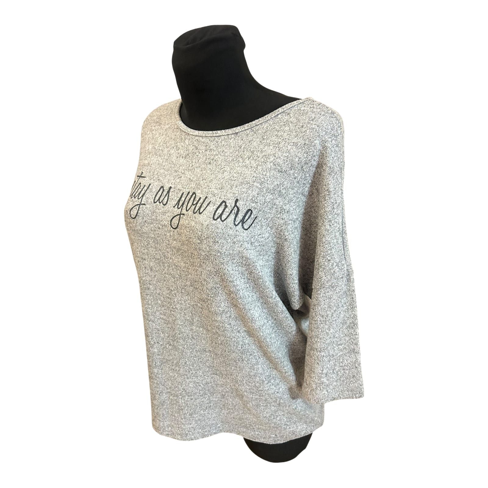 Janina Shirt Damen Gr 38 Grau Statement Stay as you are Flauschig Modern
