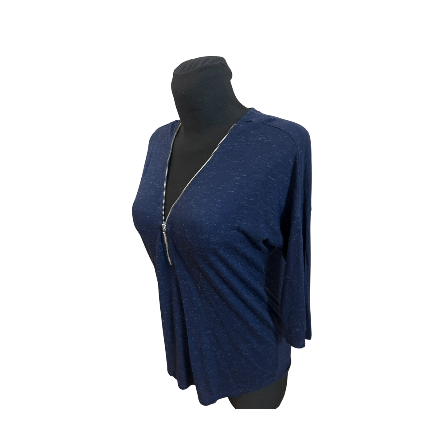 Orsay Bluse Damen Gr S Blau Viskose Stretch Reißverschluss Sommer Elegant