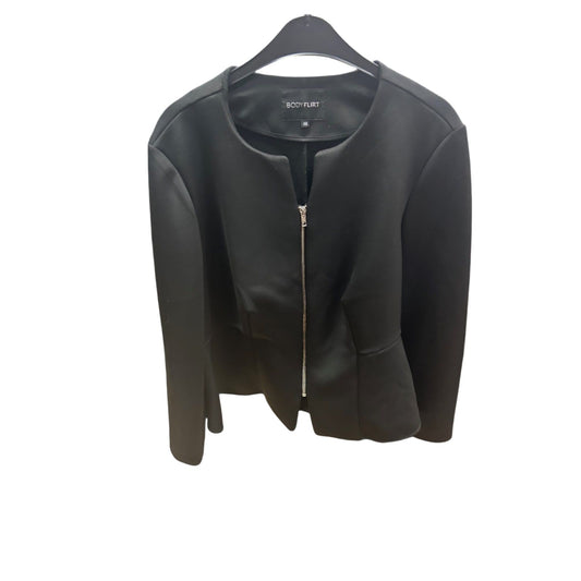 Bodyflirt Jacke Schwarz Gr 48 Reißverschluss Peplum Stil Elegant Ungefüttert