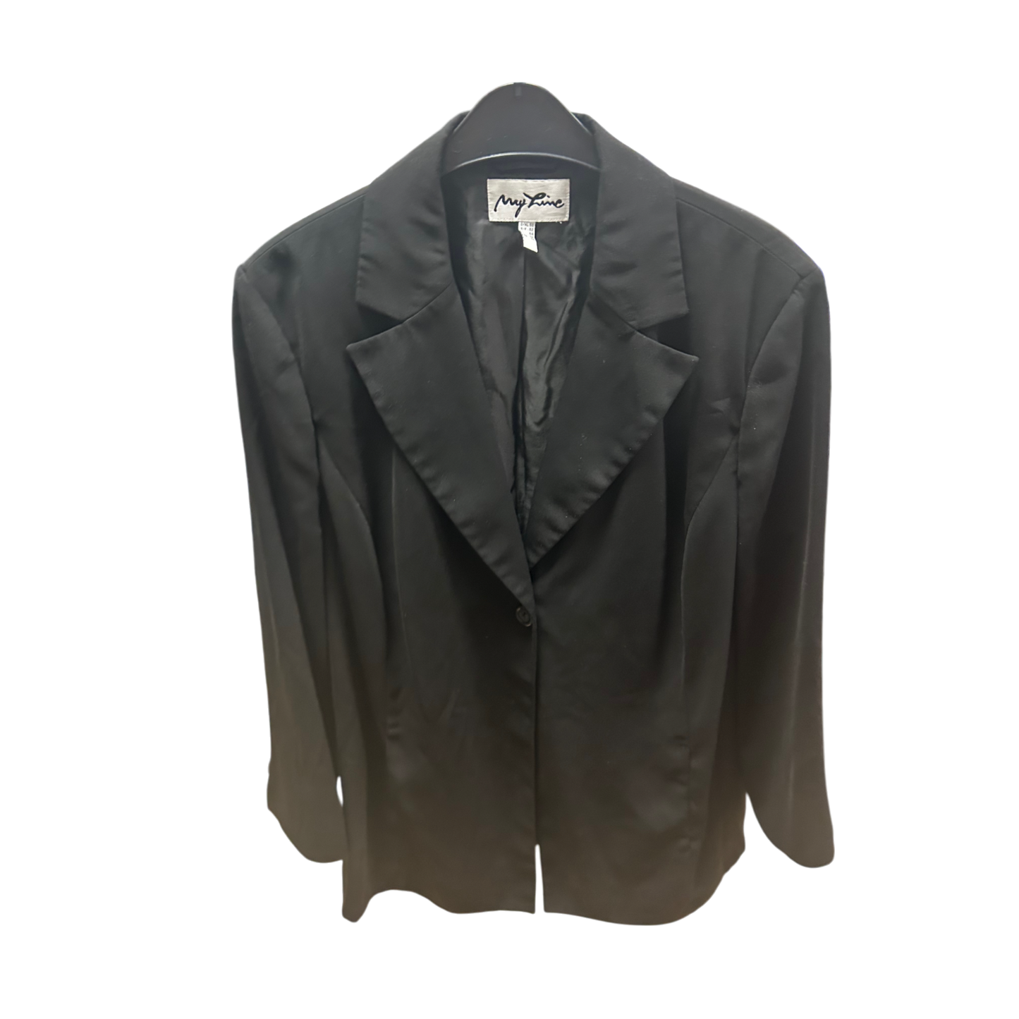 My Line Blazer Schwarz Gr 50 Klassisch Teilgefüttert Elegant Business Look