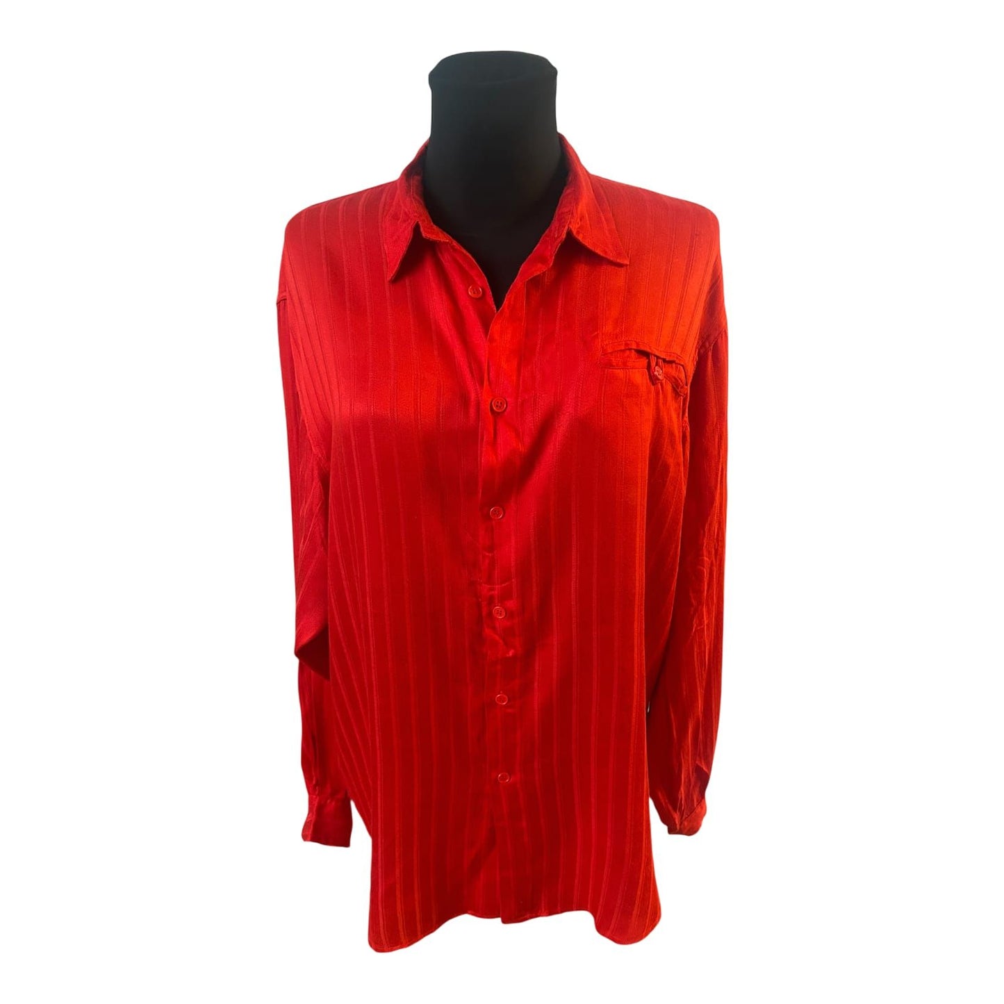 Yuko Kinoshita Bluse Damen XL Rot Oversize Lang 100% Rayon Elegant Chic