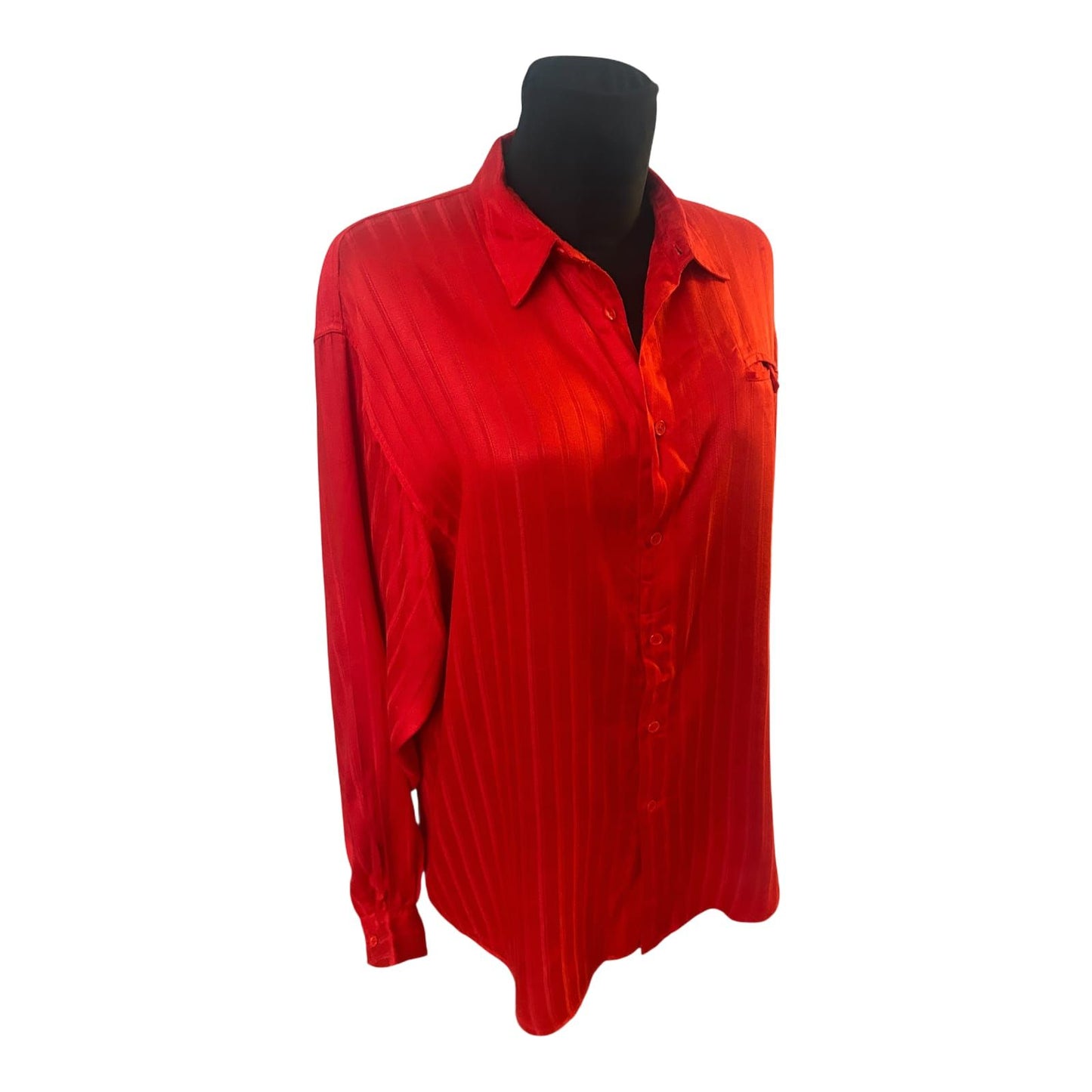 Yuko Kinoshita Bluse Damen XL Rot Oversize Lang 100% Rayon Elegant Chic