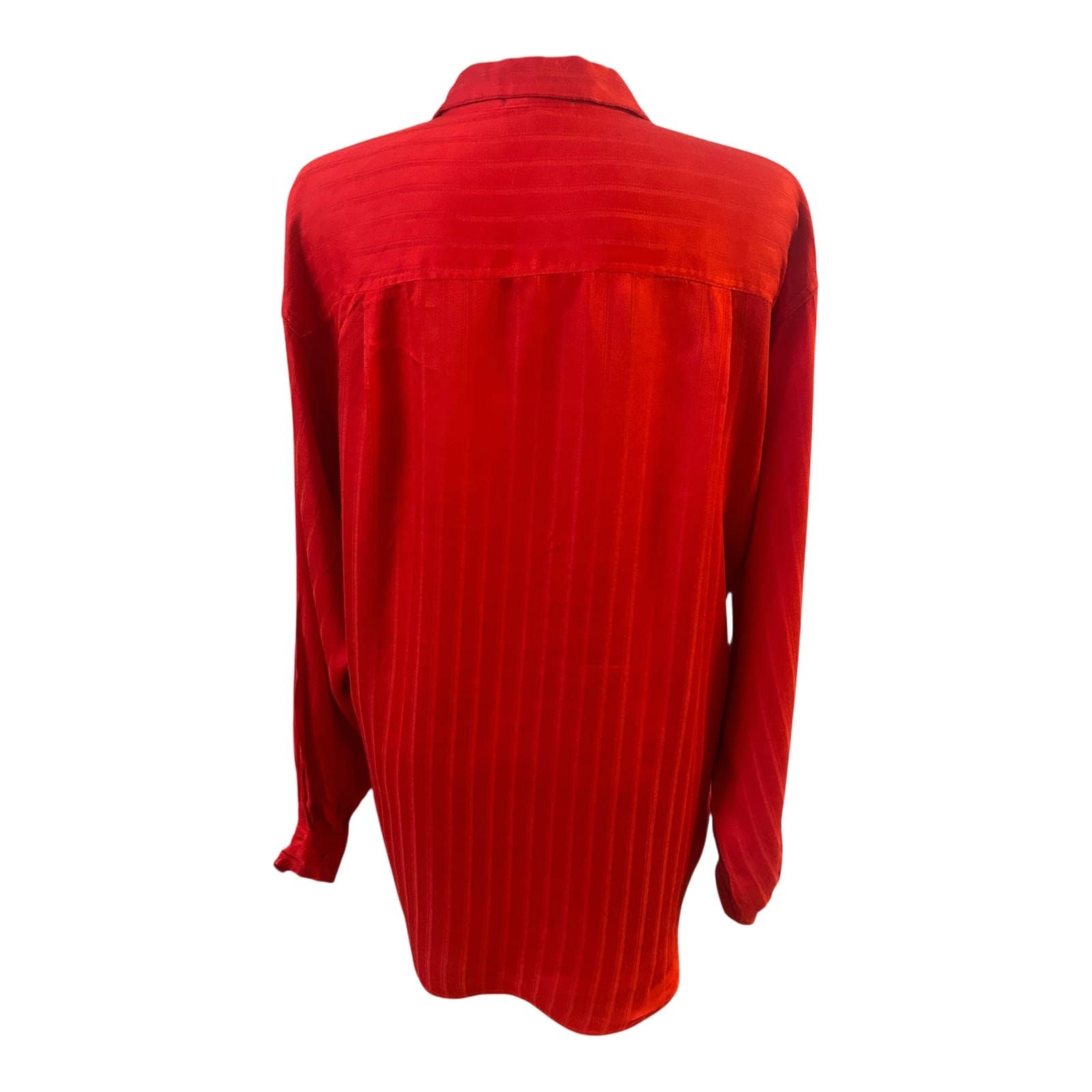 Yuko Kinoshita Bluse Damen XL Rot Oversize Lang 100% Rayon Elegant Chic