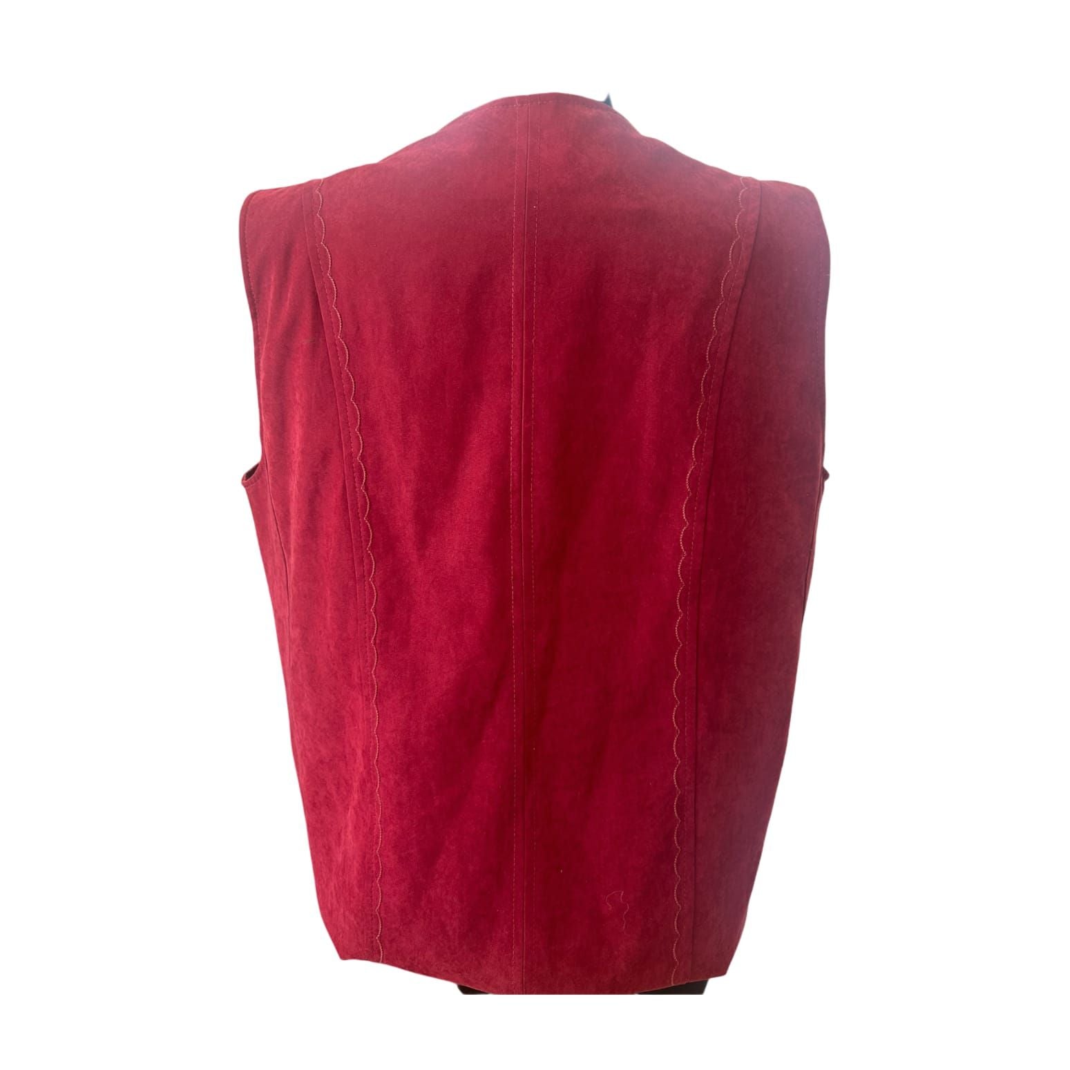 Long Beach Weste Damen Gr L Rot Leicht V-Ausschnitt Elegant Klassisch Chic