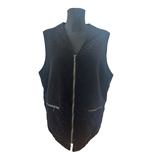 Barisal Weste Damen Gr 44 Schwarz Samt Gefüttert Elegant Reissverschluss