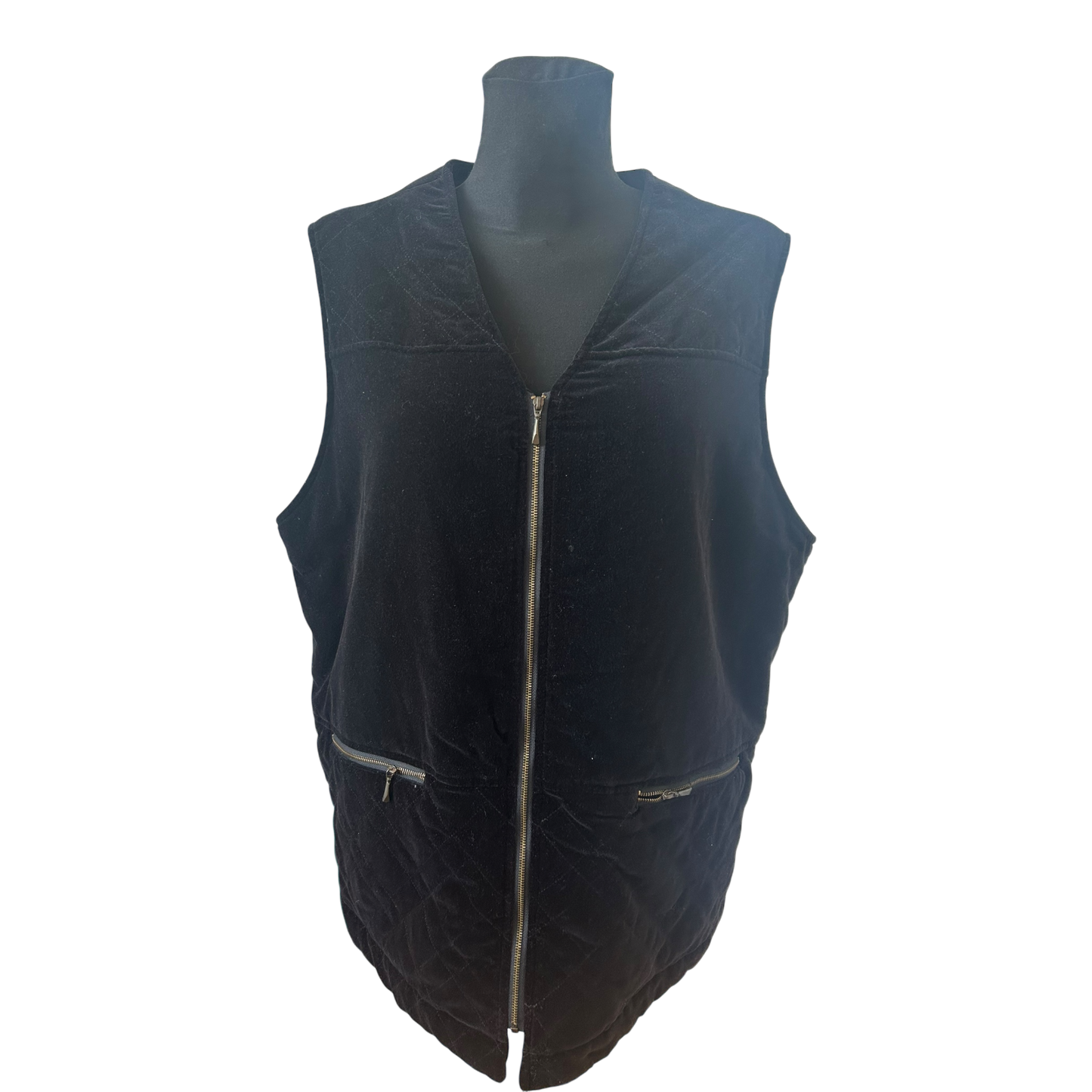 Barisal Weste Damen Gr 44 Schwarz Samt Gefüttert Elegant Reissverschluss