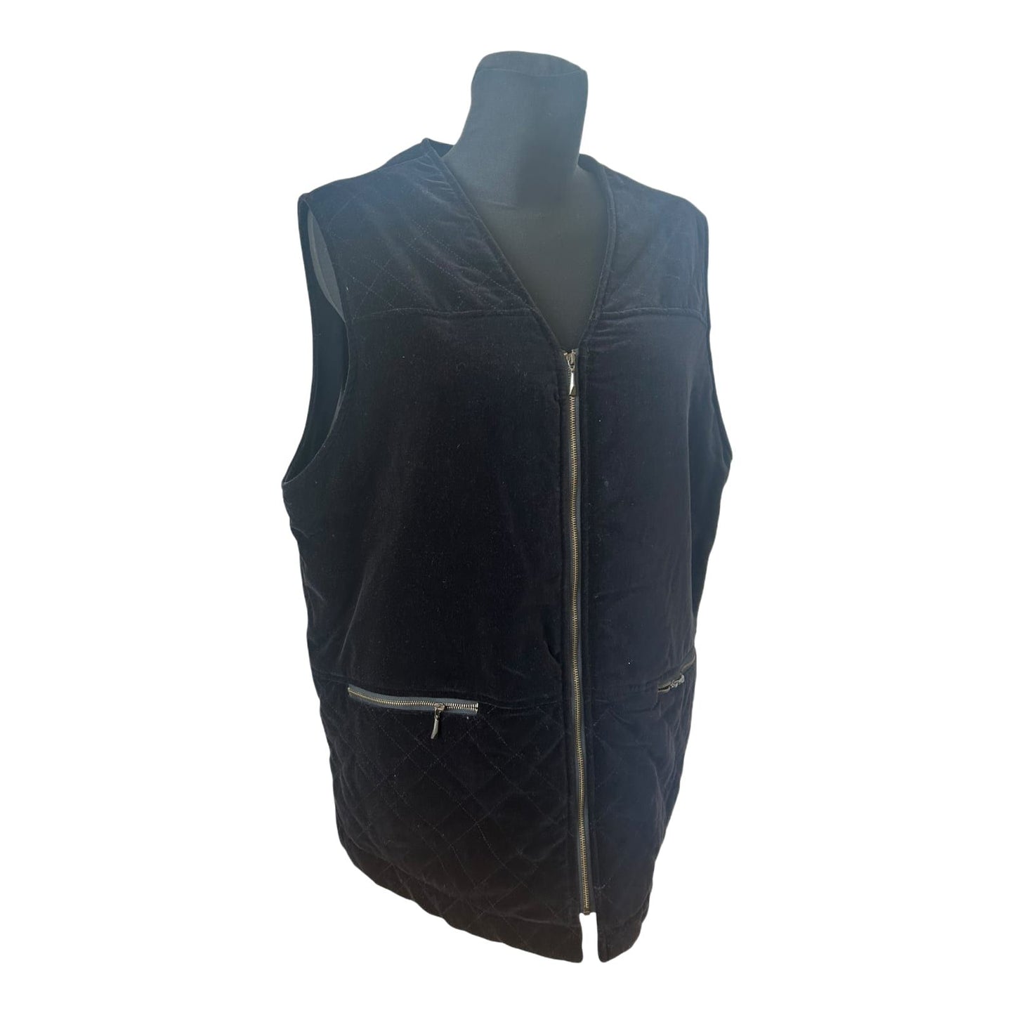Barisal Weste Damen Gr 44 Schwarz Samt Gefüttert Elegant Reissverschluss